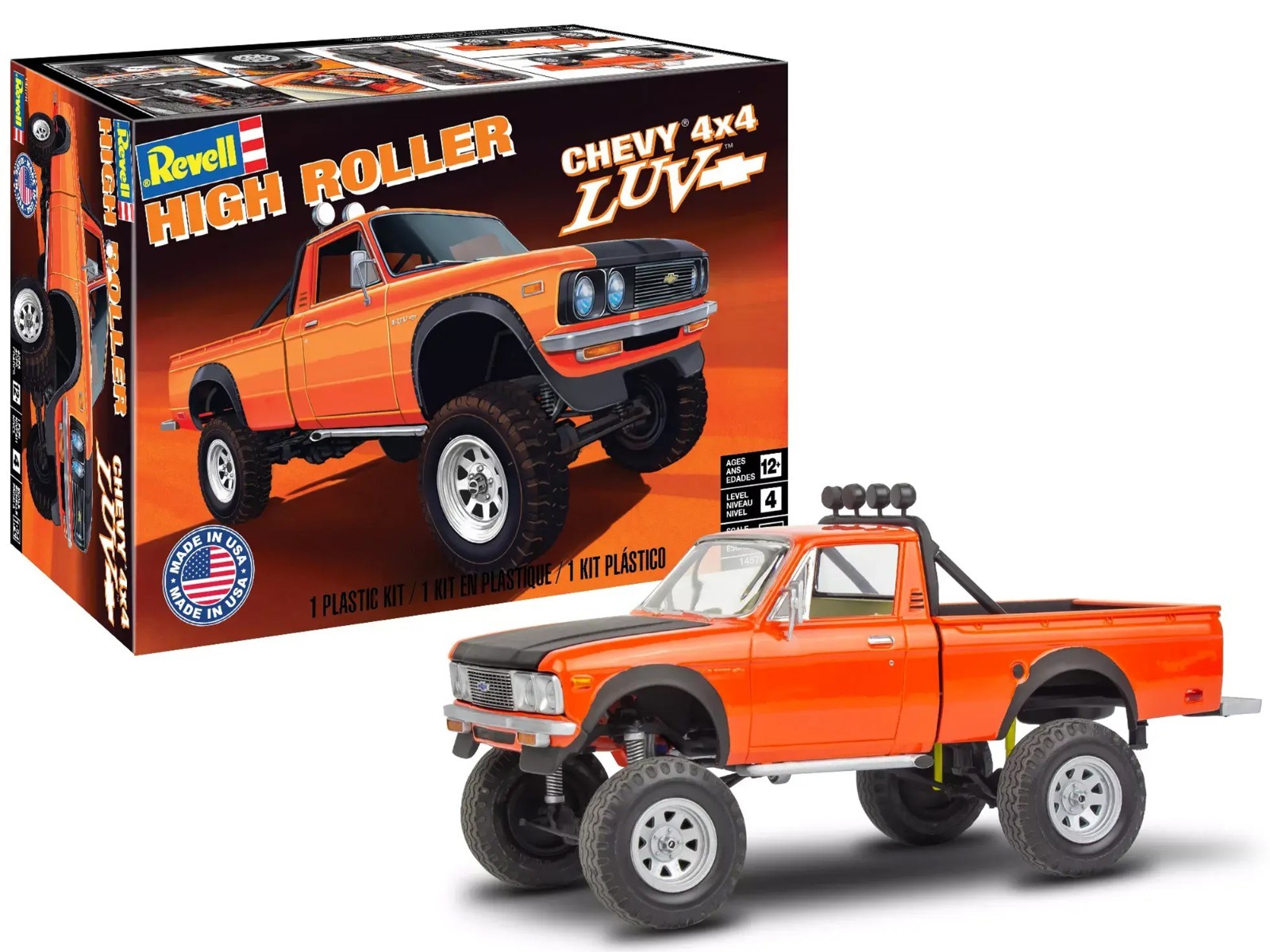 LEVEL 4 MODEL KIT CHEVROLET LUV 4X4 PICKUP HIGH ROLLER 1/24 BY REVELL 14576