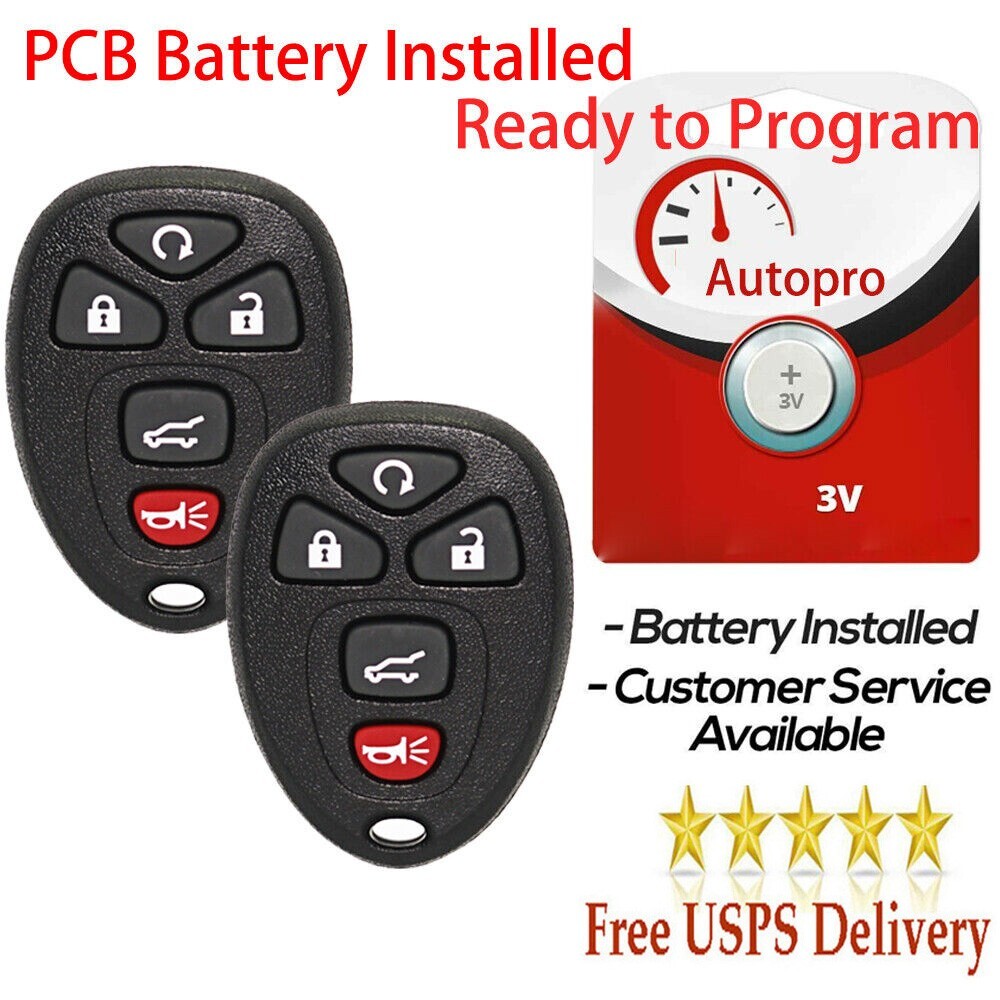 2x Keyless Entry Remote Control Key Fob for OUC60270 2007-2014 TAHOE CHEVY GMC