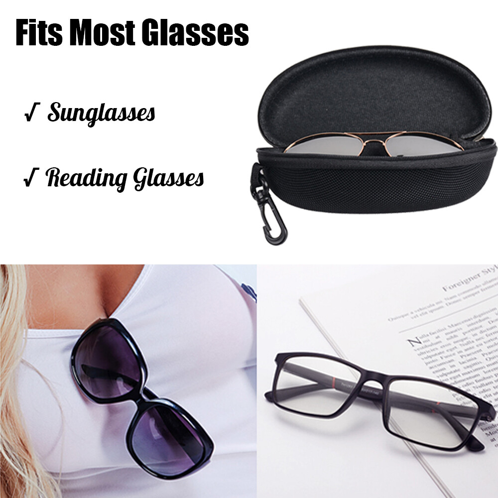 2-Pack Eye Glasses Case Box Sunglasses Protector Hard Zipper Belt Clip Portable