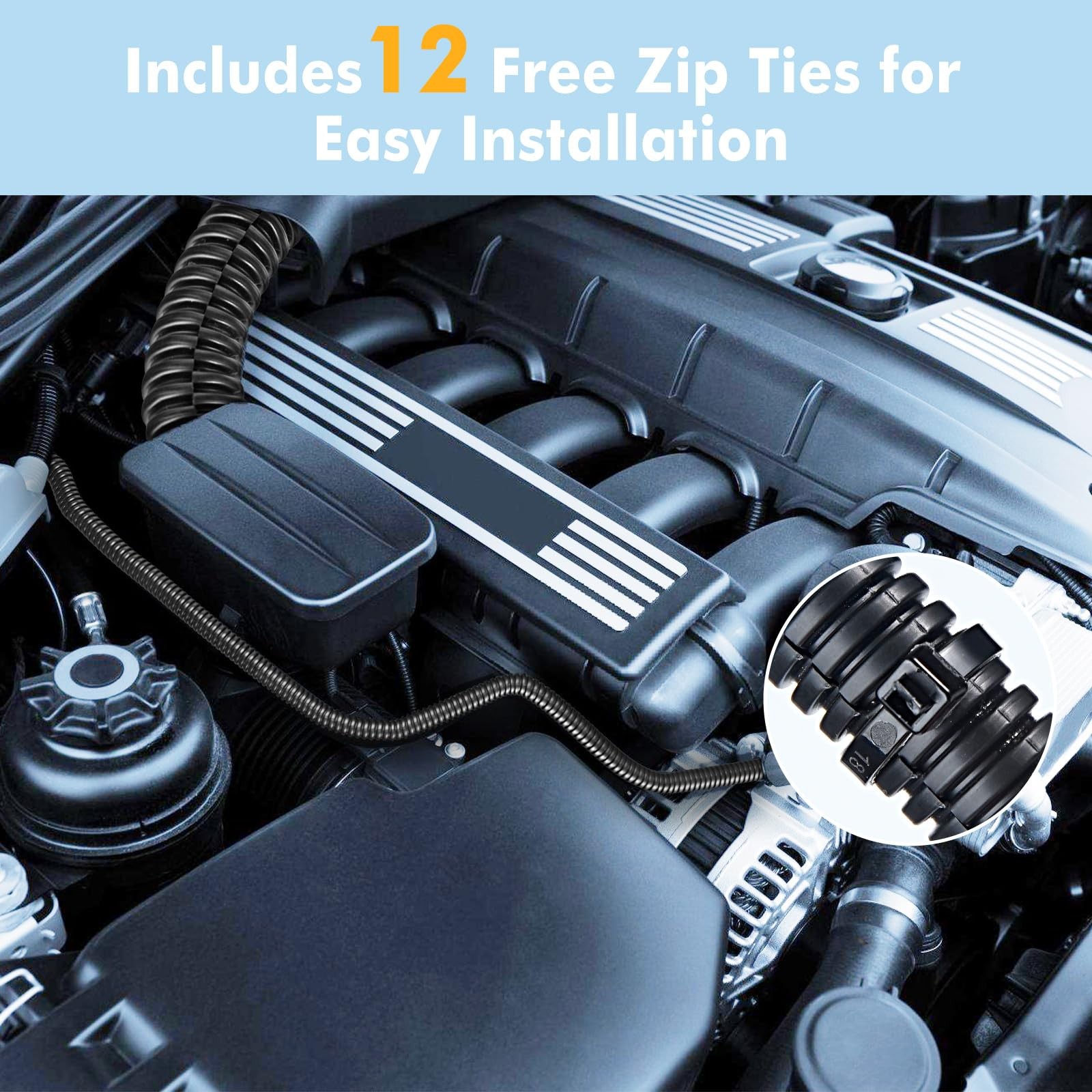 Automotive Wire Loom Flame Retardant Split Wire Loom Tubing Assortment Wiring...