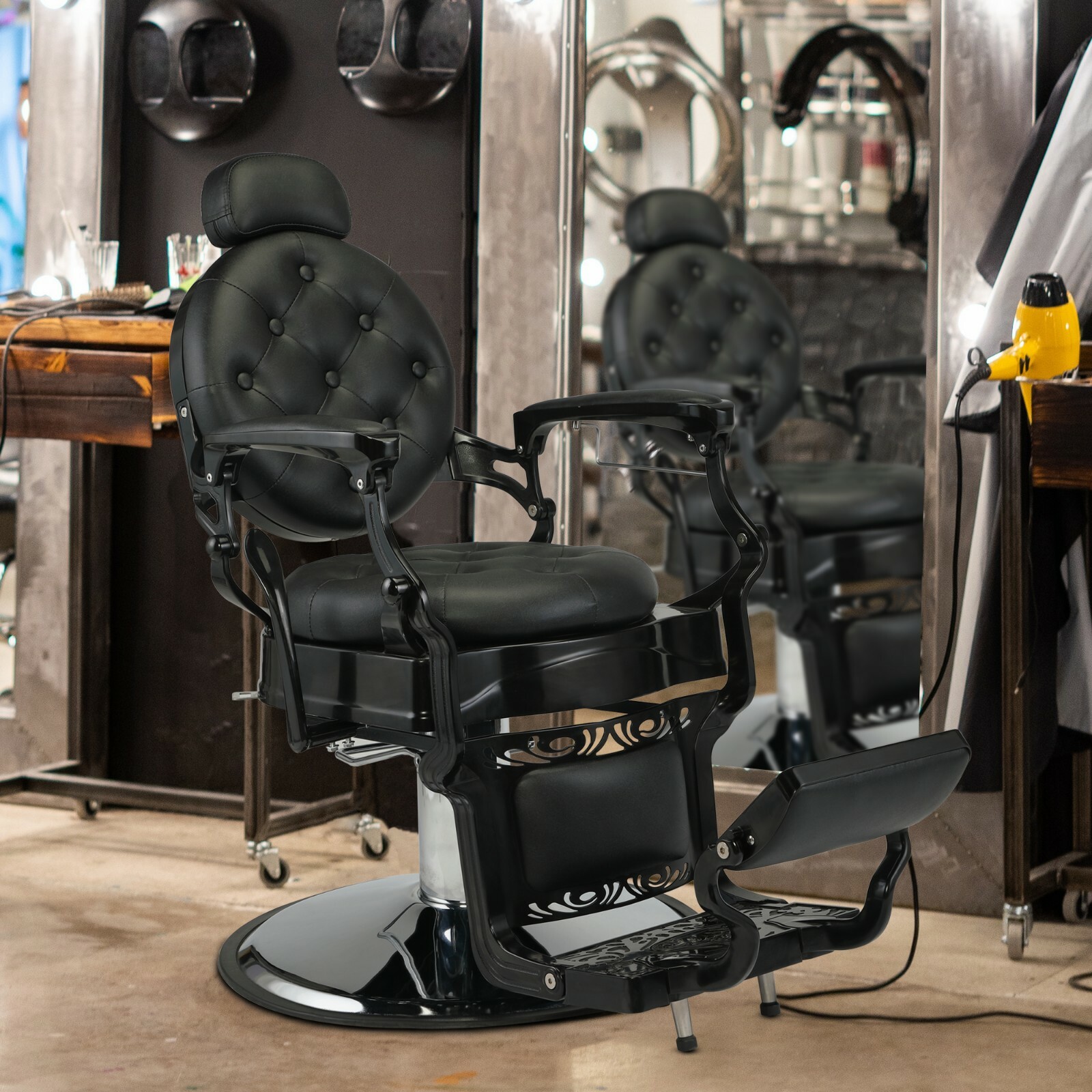 Vintage Heavy Duty Hydraulic Barber Chair Recline All Purpose Beauty Salon Chair