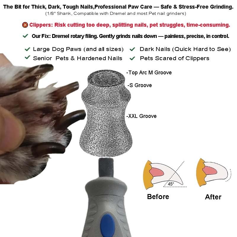 Painless for Dremel Dog Nail Grinder Attachment Replacement Heads - Diamond B...