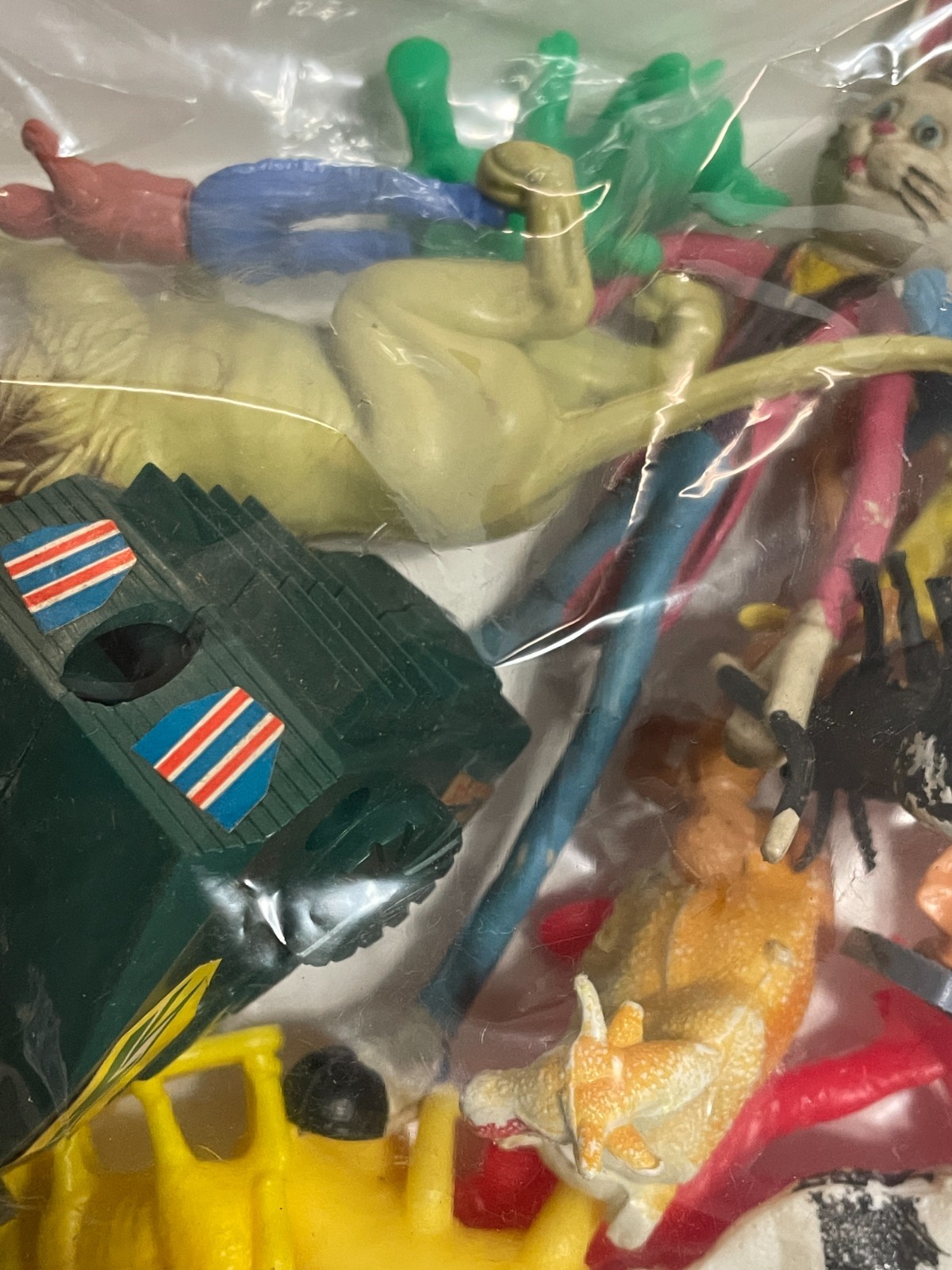 Vintage Bag of Mixed Plastic Toys (Western, Animals, Parts, Misc) Fun Bag!