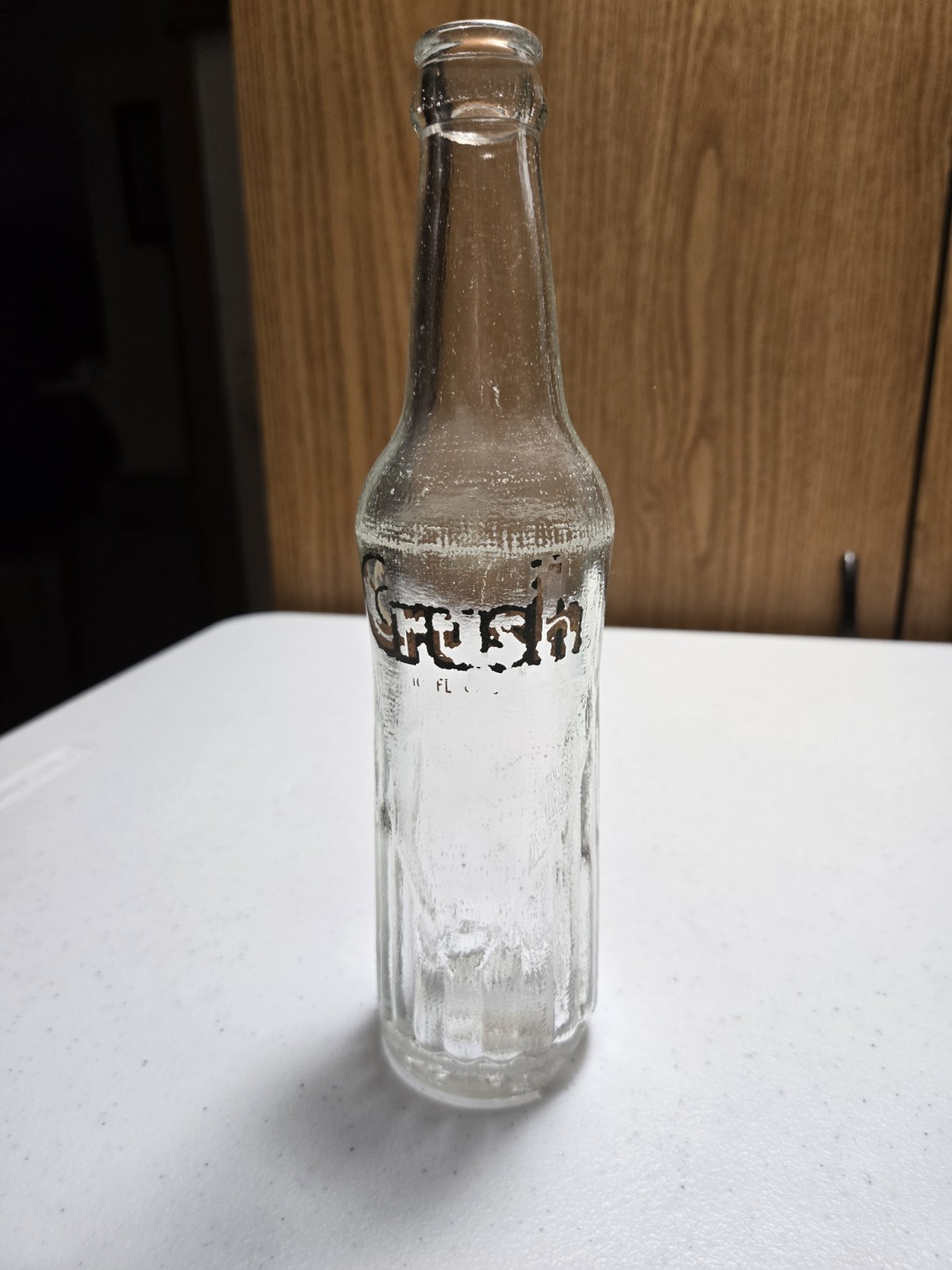 1967 10 Oz Crush Soda Bottle. Evanston Illinois. Fair Condition.