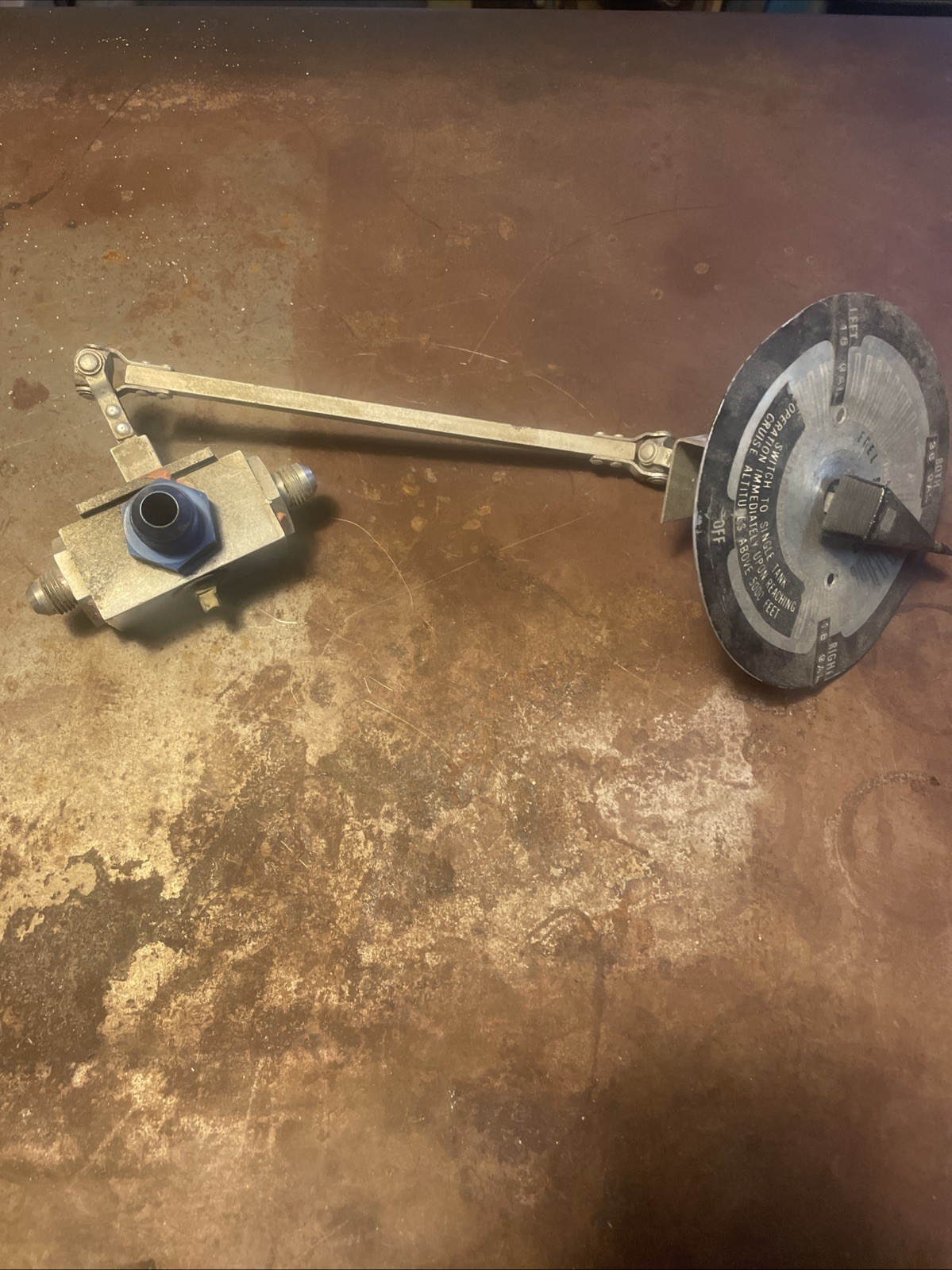 1966 Cessna C172 Fuel Selector Valve With Face Plate