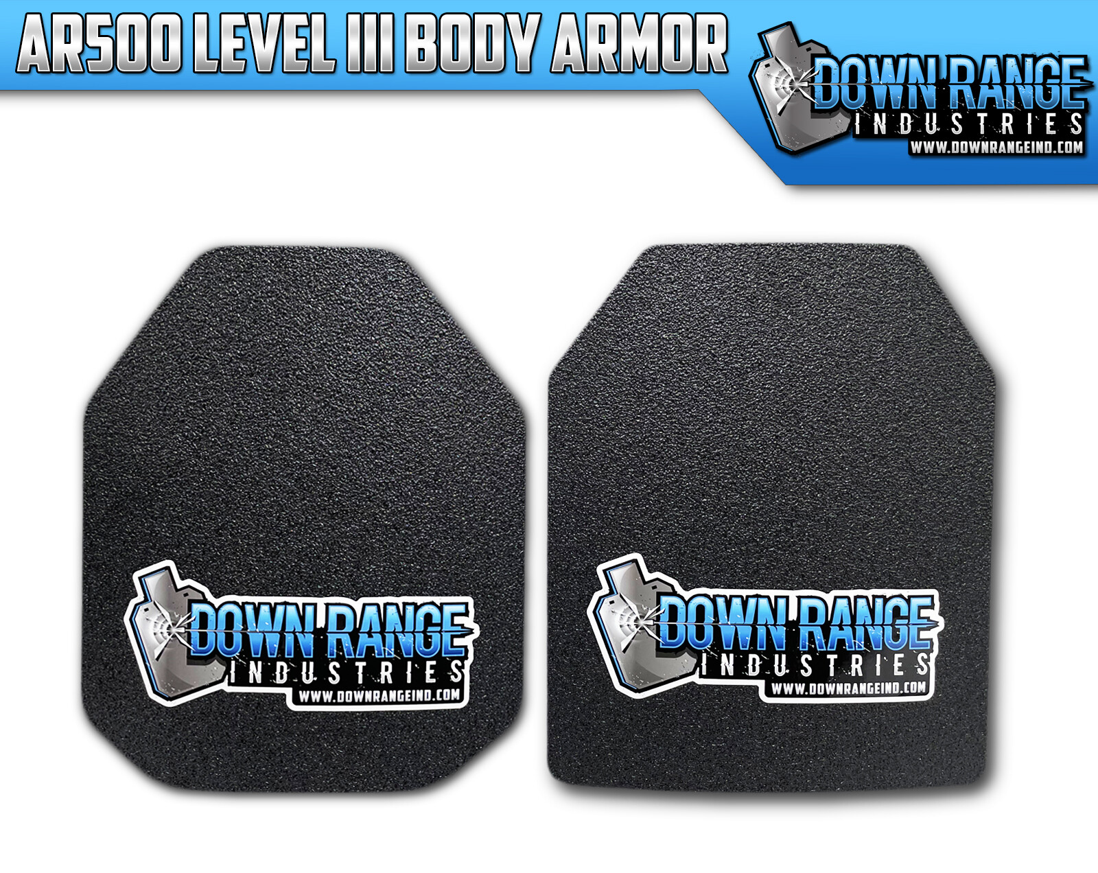 AR500 Level 3 III Body Armor Plates - Multi-Curved Spall Coated Armor Plates