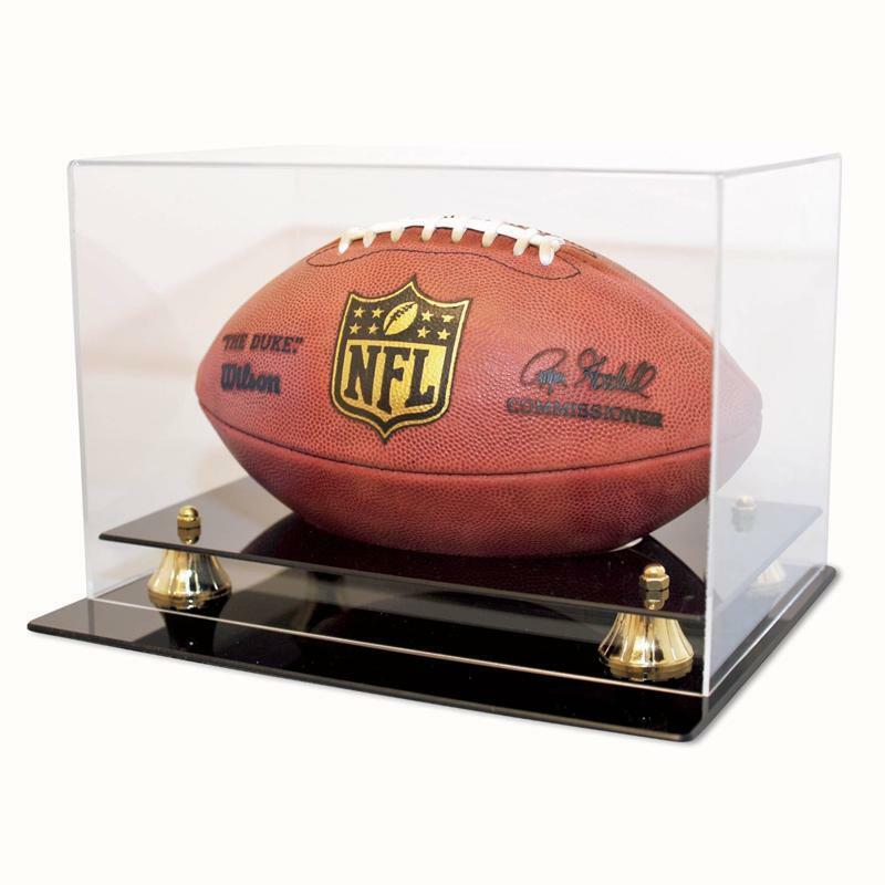 UV Protected DELUXE FULL SIZE FOOTBALL DISPLAY CASE with ALL CLEAR TOP