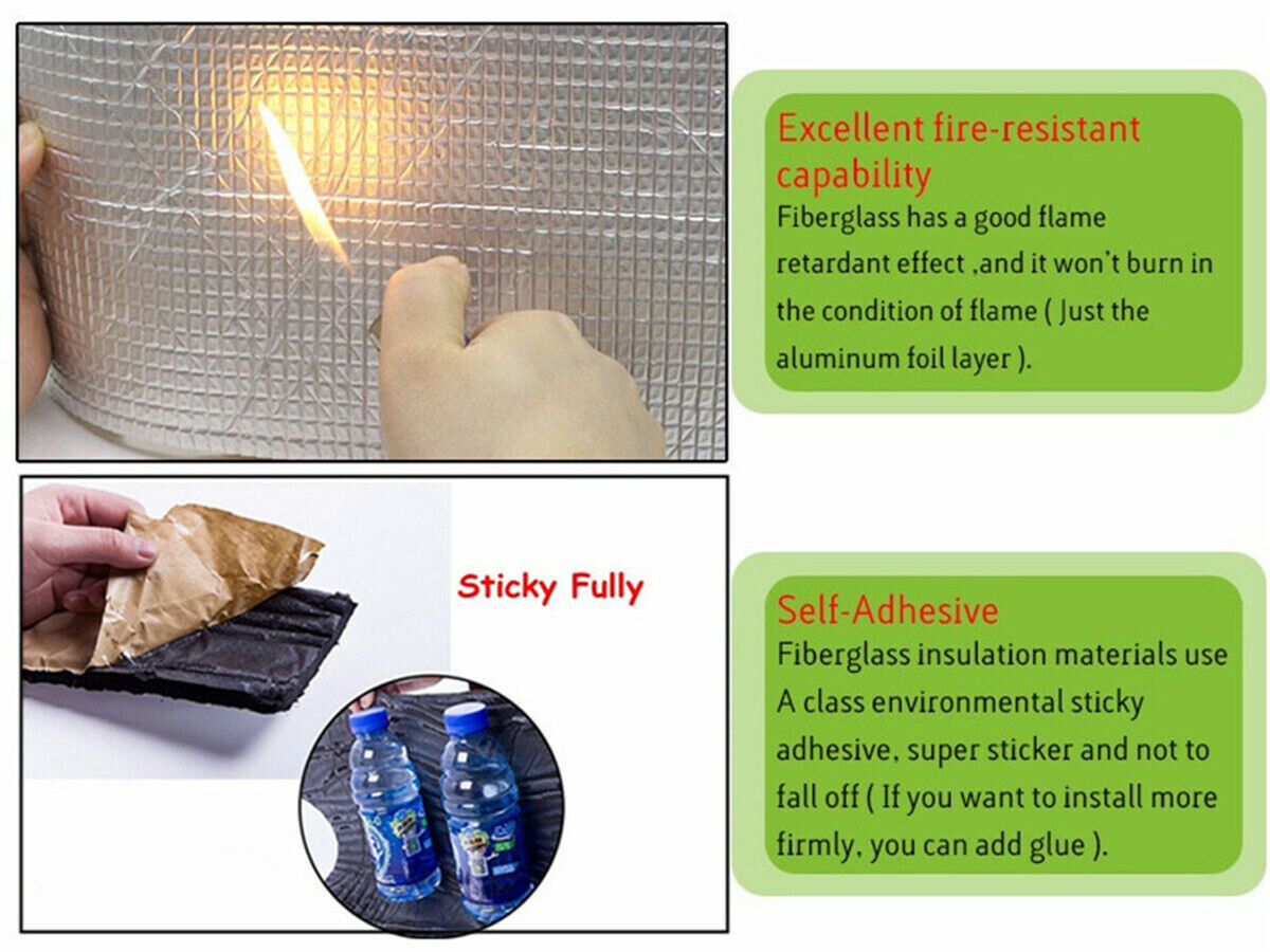 200mil 36 sqft Car Sound Deadening Mat Noise Proof Deadener ADHESIVE 48" x 108"