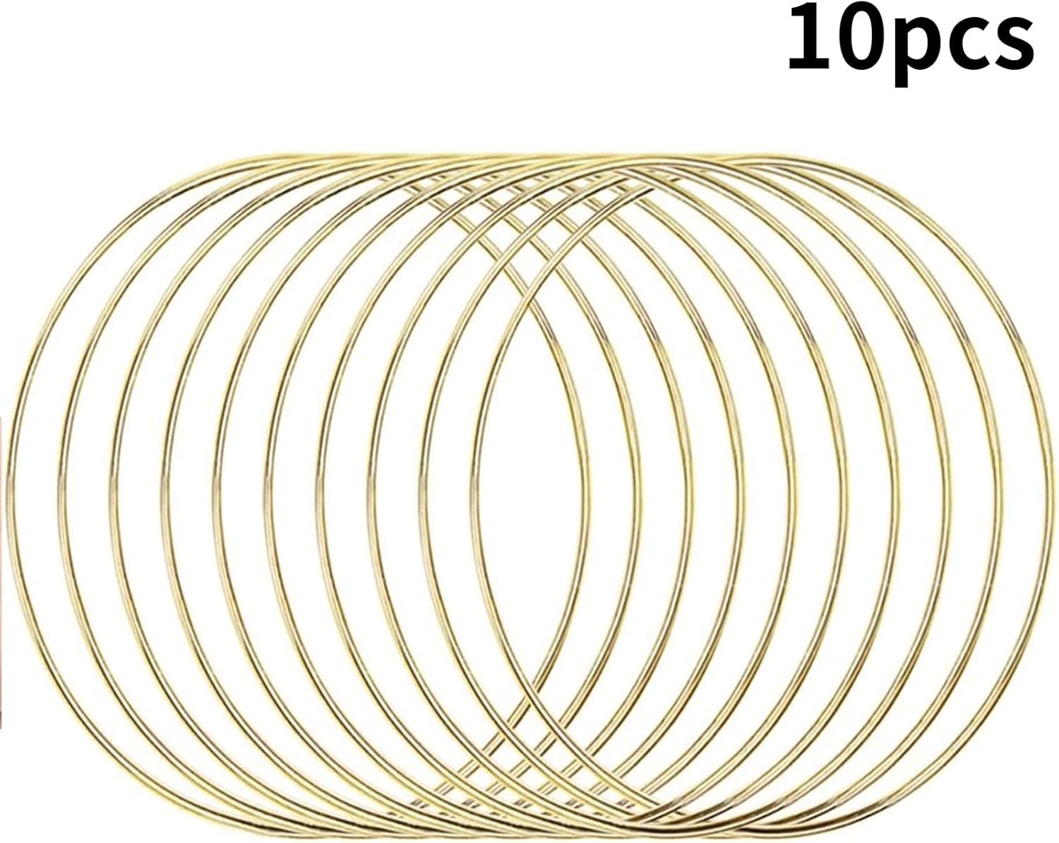 10 Pcs 6in Gold Metal Rings for Crafts Dream Catcher Hoops DIY Decor Centerpiece