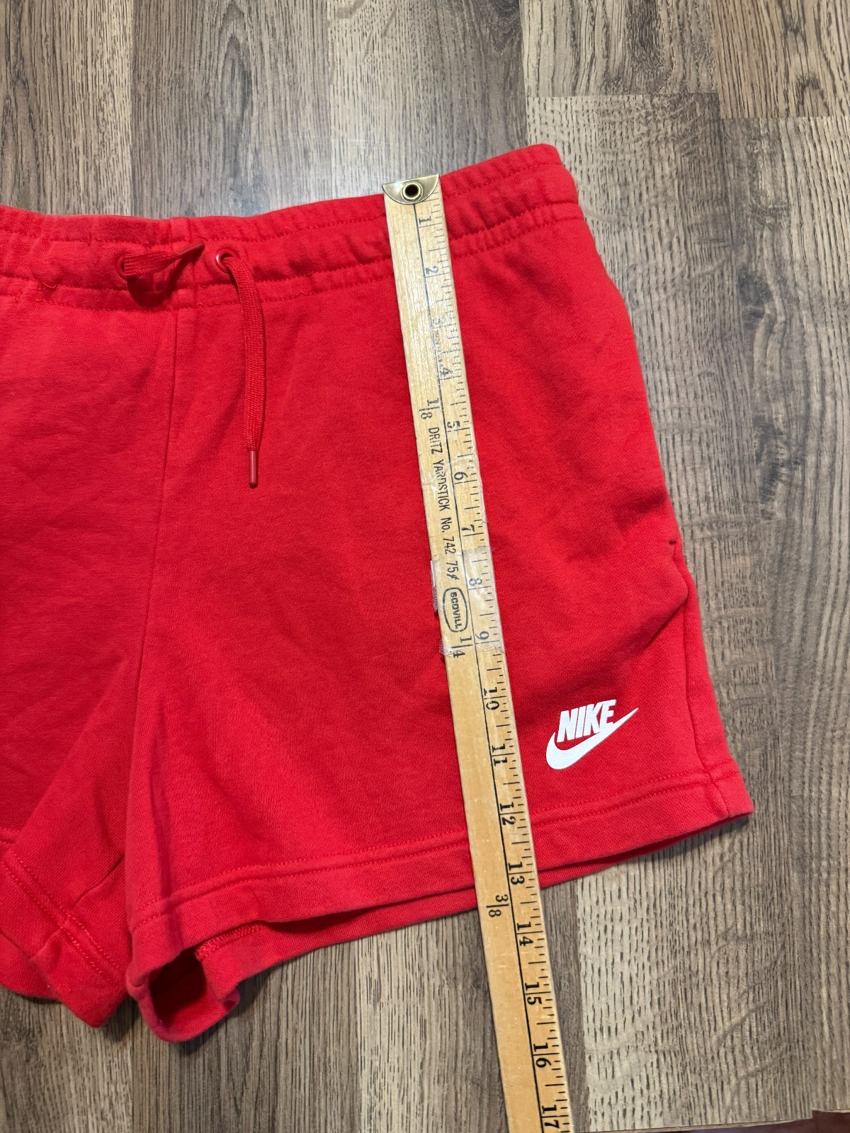 Nike Shorts Women's Size Large Red Tie Waist High Rise Activewear Casual