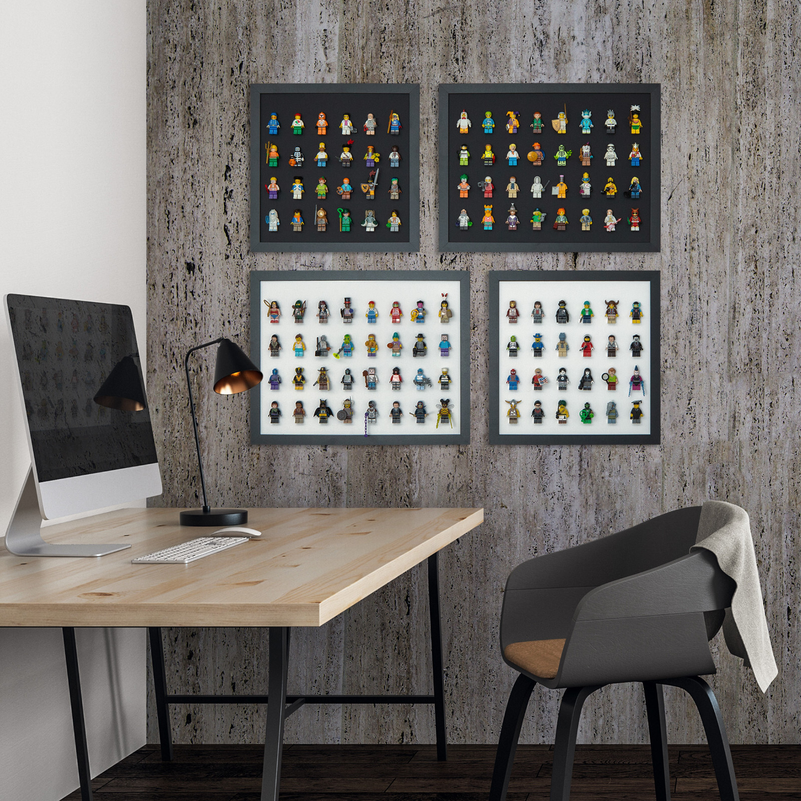 Black LEGO Minifigure Wall Display Frame - 6x6 - Fits 36 Minifigures