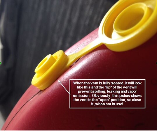 4 - Yellow VENT CAPS Gas Fuel Can Midwest Blitz Wedco Briggs Scepter HEAVY DUTY