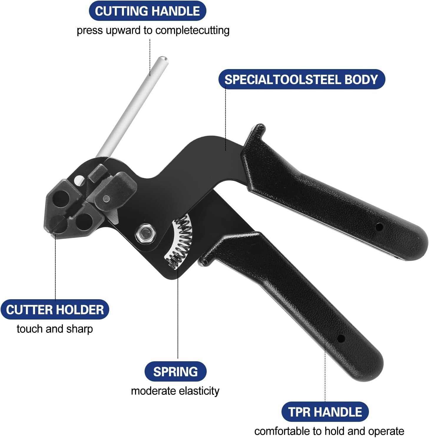 1PC Metal Cable Tie Tool Gun Stainless Steel Cable Tie Plier Self-Locking Cutter