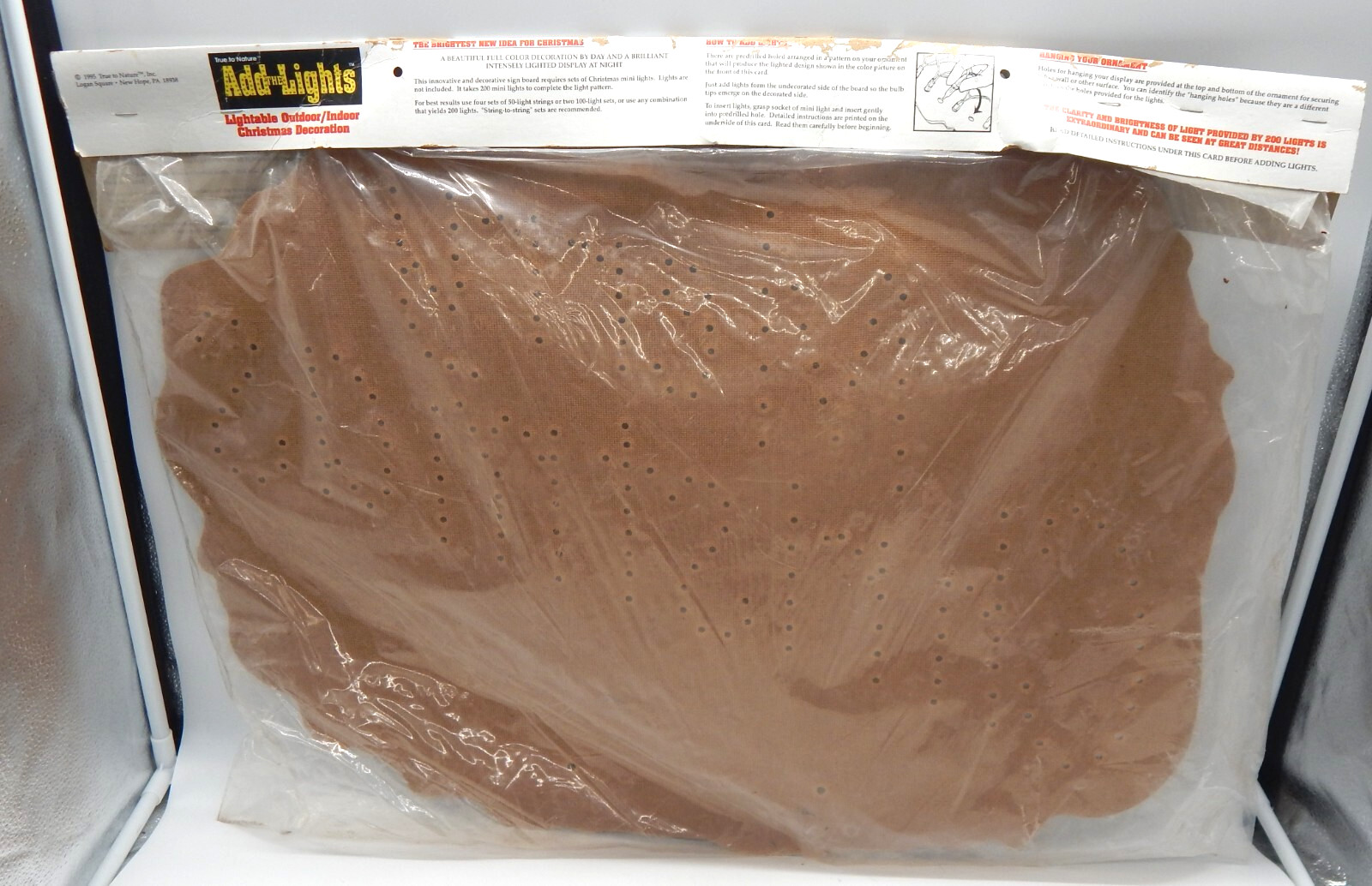 1995 New Sealed True To Nature Add The Lights "Merry Christmas Sign Vintage