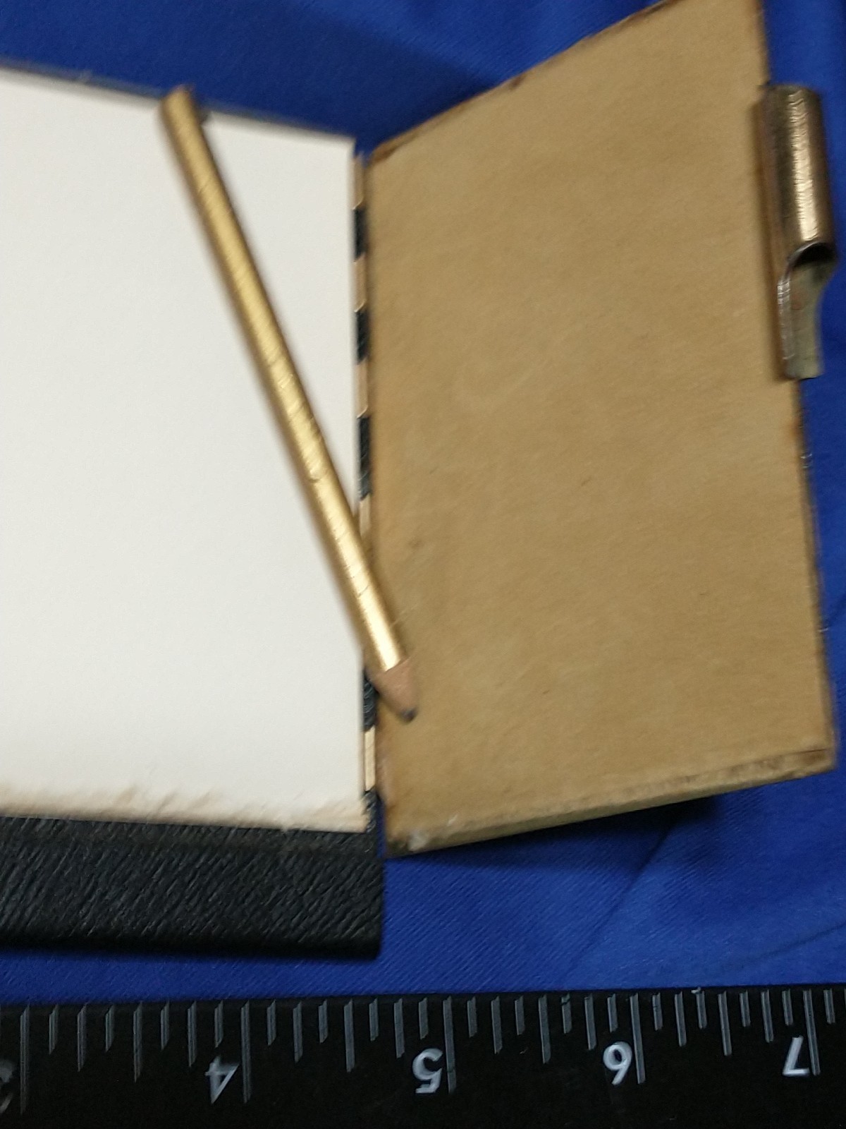 VINTAGE Celluloid Cover Pocket Notebook Mini “Memo” Notepad With Pencil PAGODA