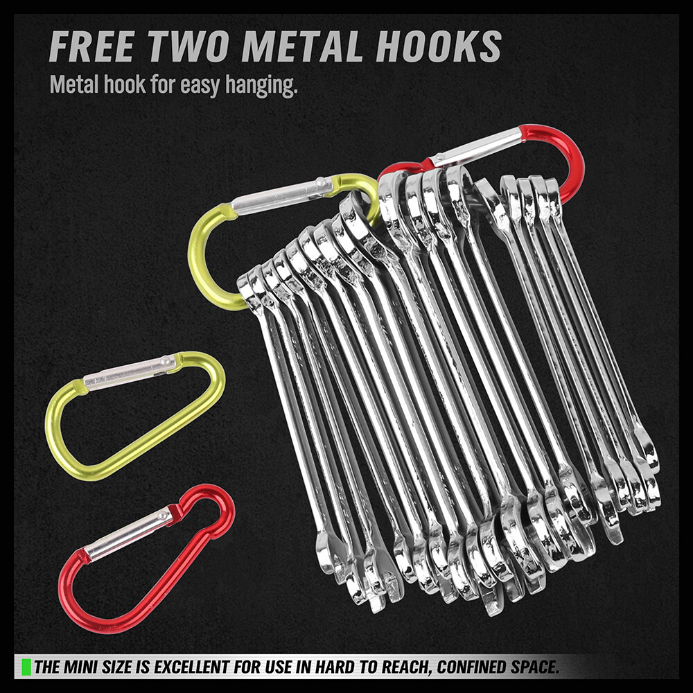 22PCS Combination Wrench Set Ignition Spanner Steel Tools Metric SAE Mini Small