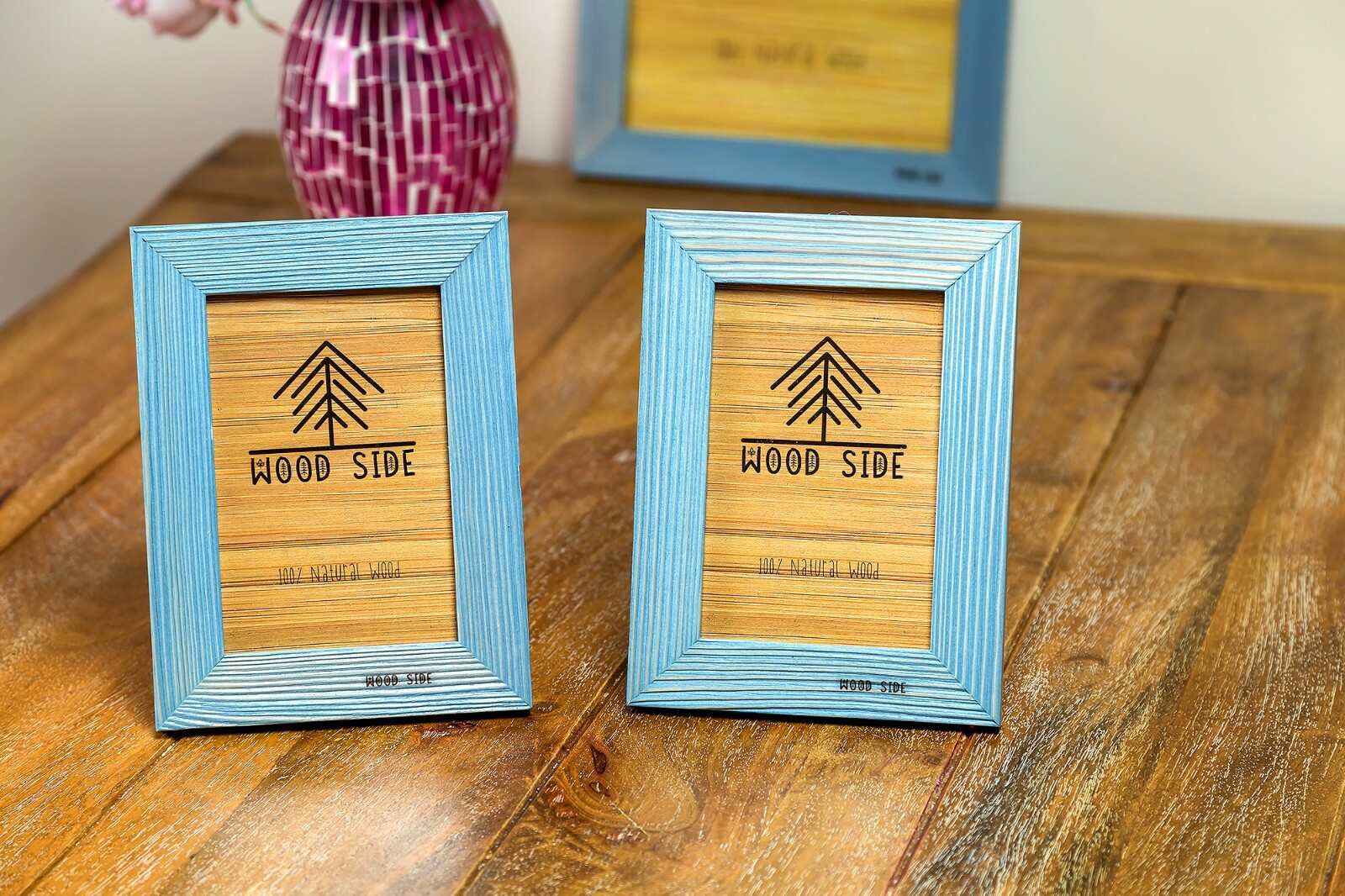 Rustic Wooden Picture Frames - Natural Solid Distressed Wood - Wall/ Tabletop