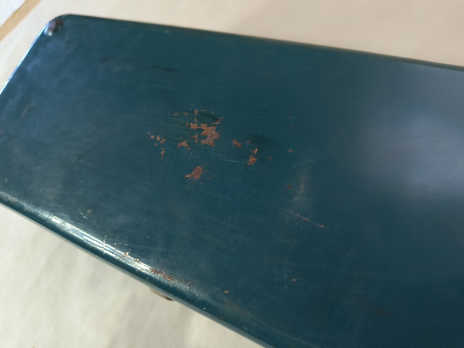 Vintage Union Chests Metal Tool Box Teal Blue Green Model NO 2011