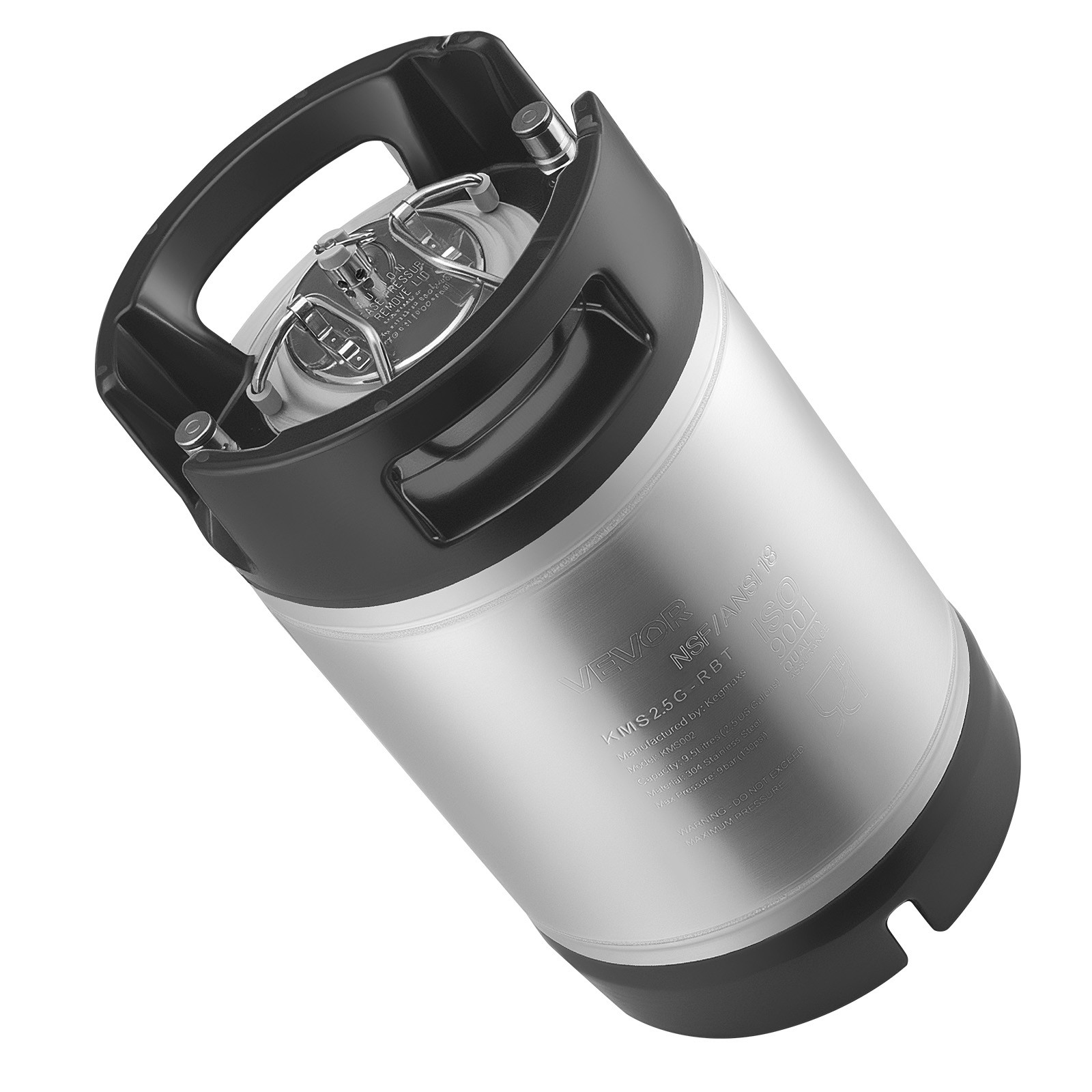 VEVOR Corny Ball Lock Keg 2.5 Gallon Ball Lock Corny Keg Home Brew Kegs 2 PCS