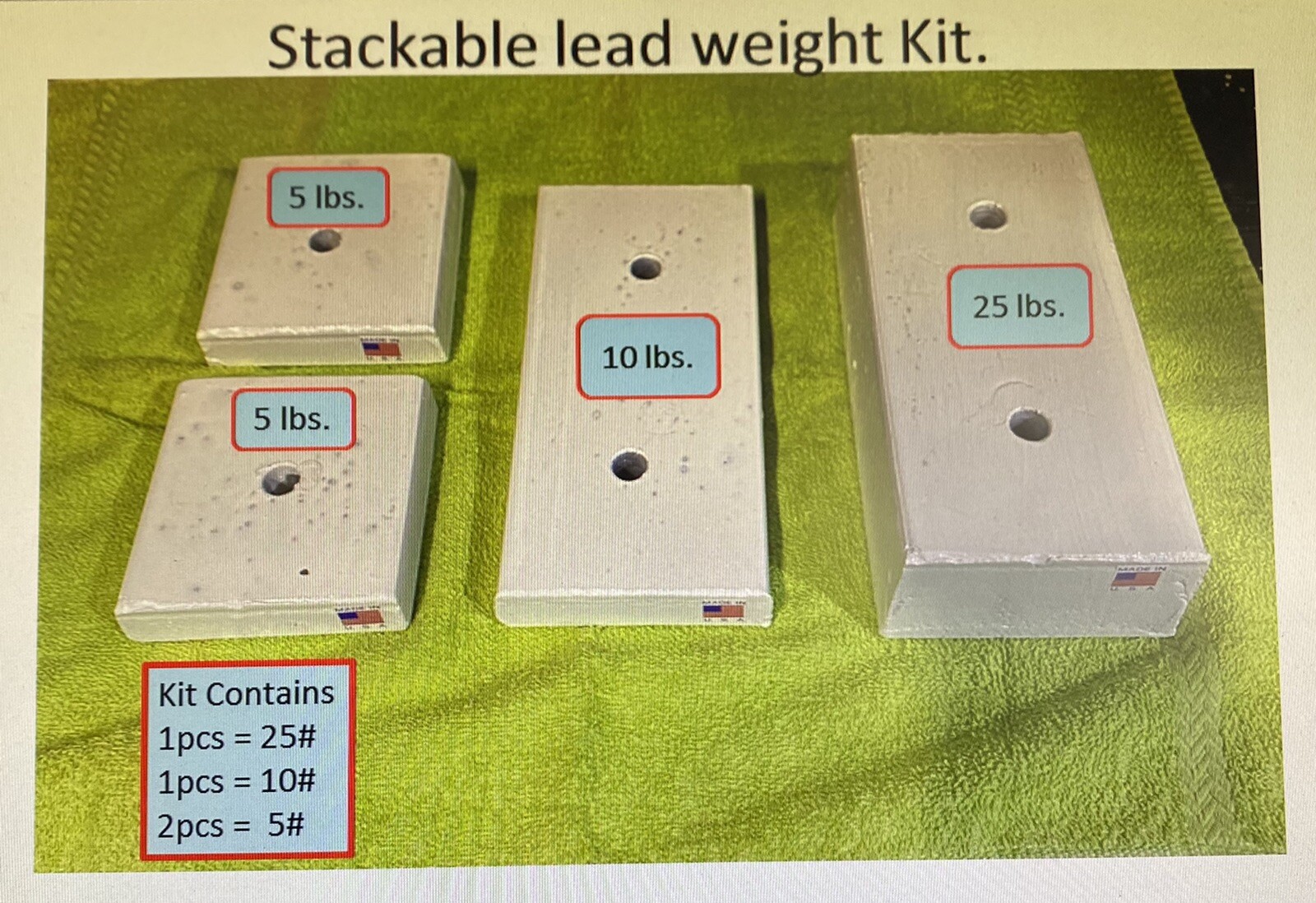 Lead Ballast Stackable Weights 45 Lbs Total