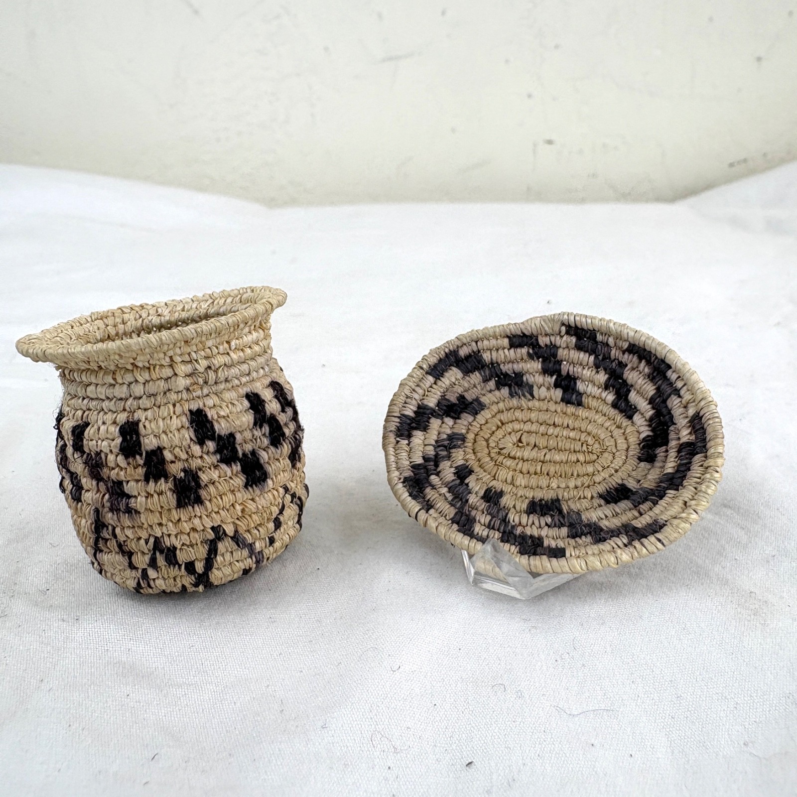 Two Miniature White Mountain Apache Basket