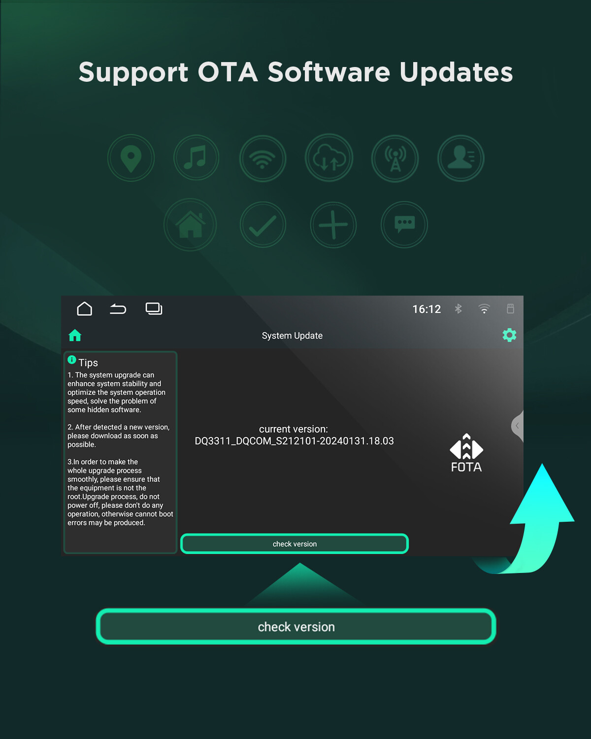 OBD2+In Dash Universal Double 2DIN 10.1" Car GPS Android 13 Stereo Radio CarPlay