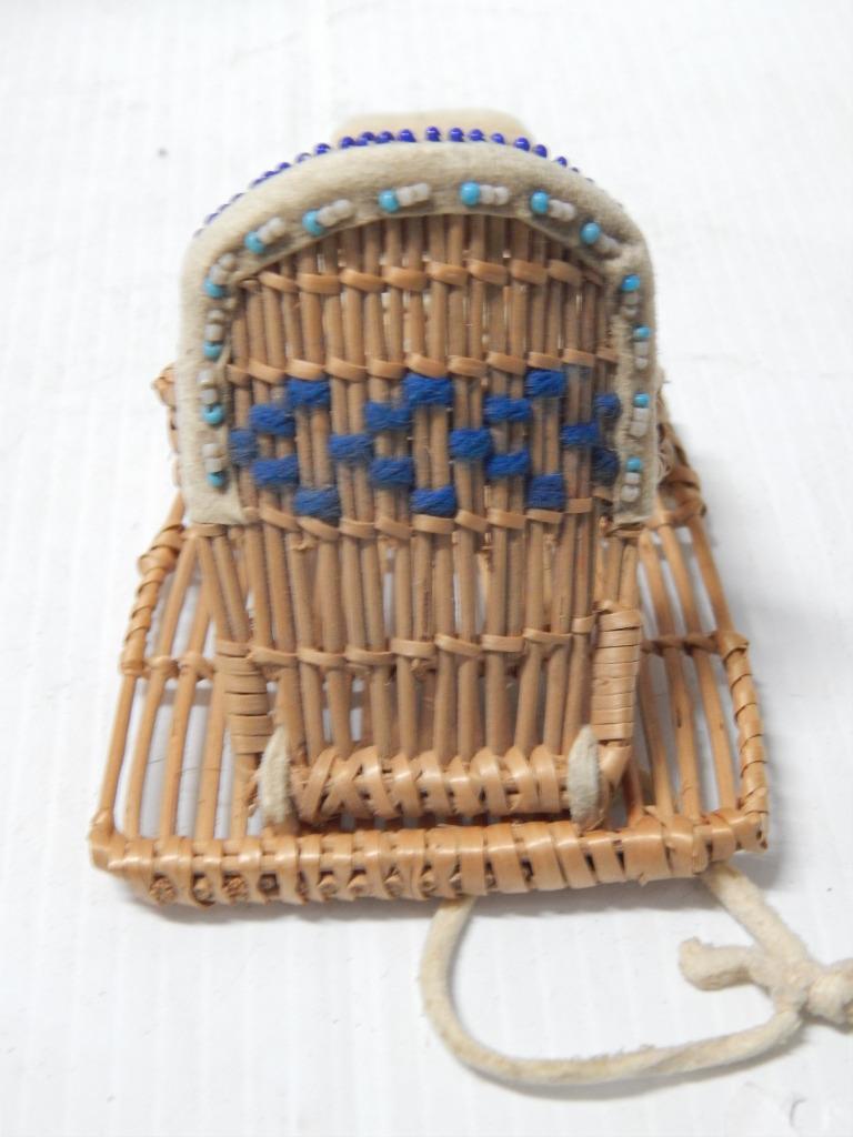 VINTAGE MINIATURE WASHOE TOY / DOLL SIZED CRADLEBOARD - MINT COND - XLNT GIFT