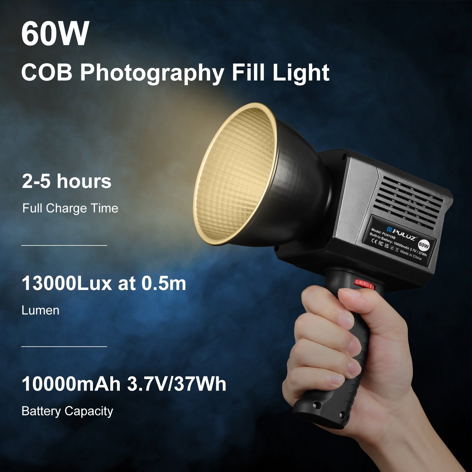 Rechargeable 60W 2500K-6500K Dual Color Handle Studio Video Light LED Fill Light