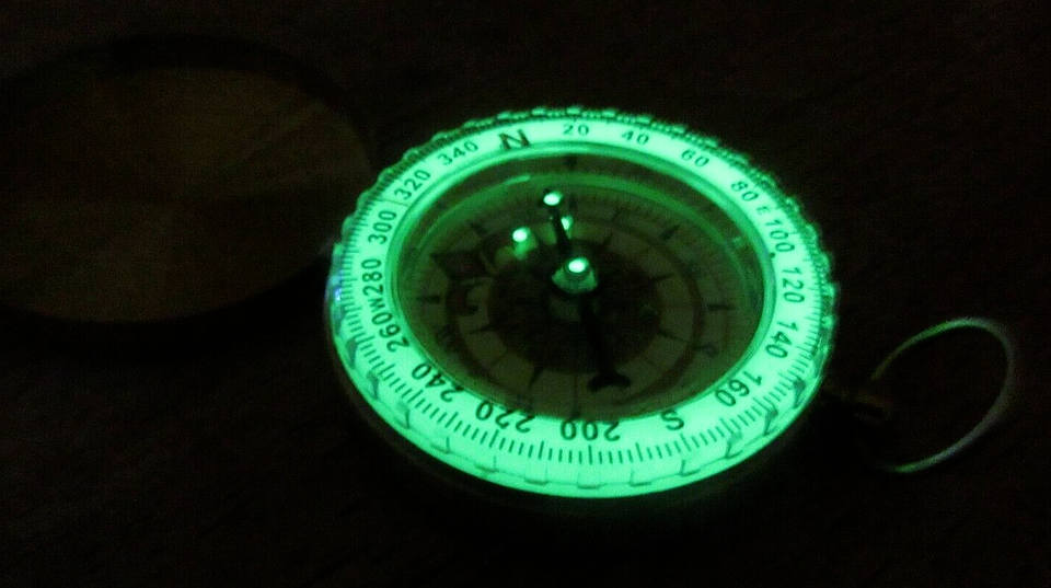 Waterproof Luminous Compass Camping Hiking Brass Compass Portable Compass
