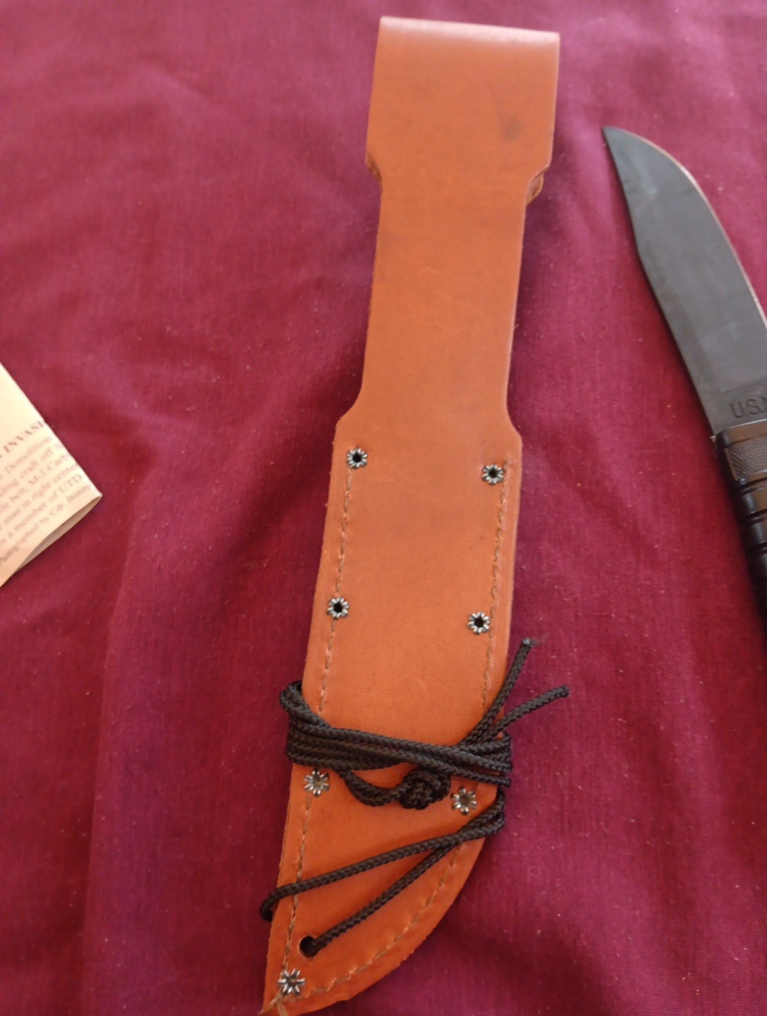 WWII US Navy USN Mark 1 Fighting Knife Colonial W/Scabbard Providence, RI Remake