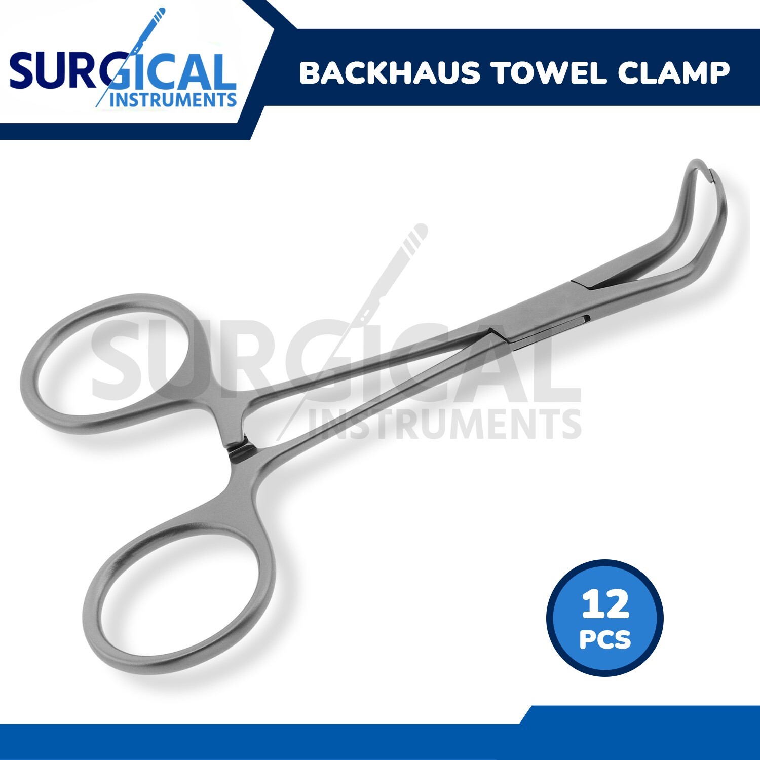 12 Pcs Backhaus Towel Clamp 3.50" Surgical Veterinary Instruments German Grade