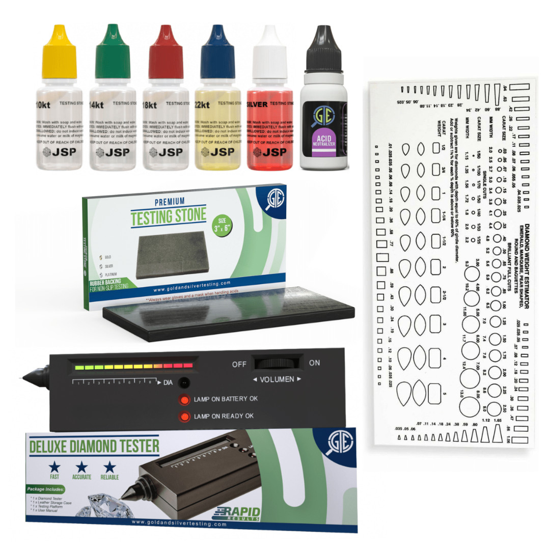 Gold Jewelry Test Kit 10K 14K 18K 22K 24K Tester 999 Diamond Gemstone Metal Test