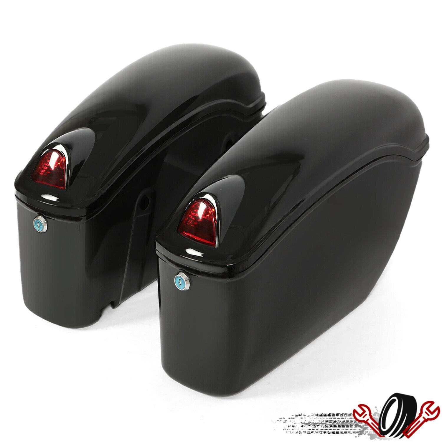 Motorcycle Universal Luggage Hard Saddle Bags For Harley Honda Yamaha Cruiser