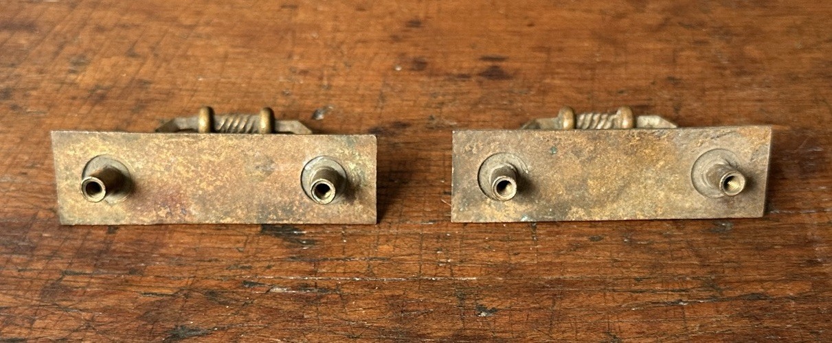 #2087-TWO Antique Heavy Cast Brass Eastlake Victorian 19th C. Drawer Pulls Match