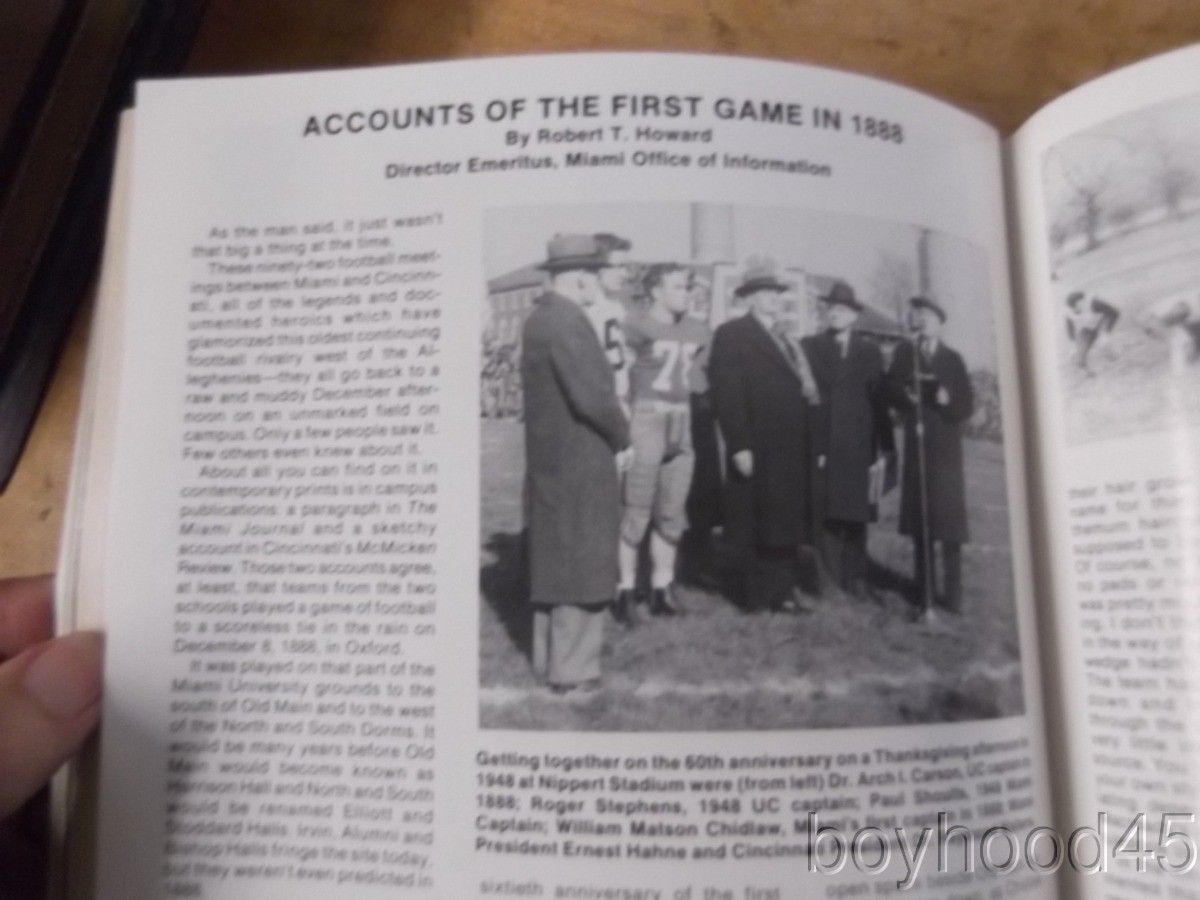 The 100 YEARS GAME PROGRAM--MIAMI OF OHIO VS. CINCINNATI--1988