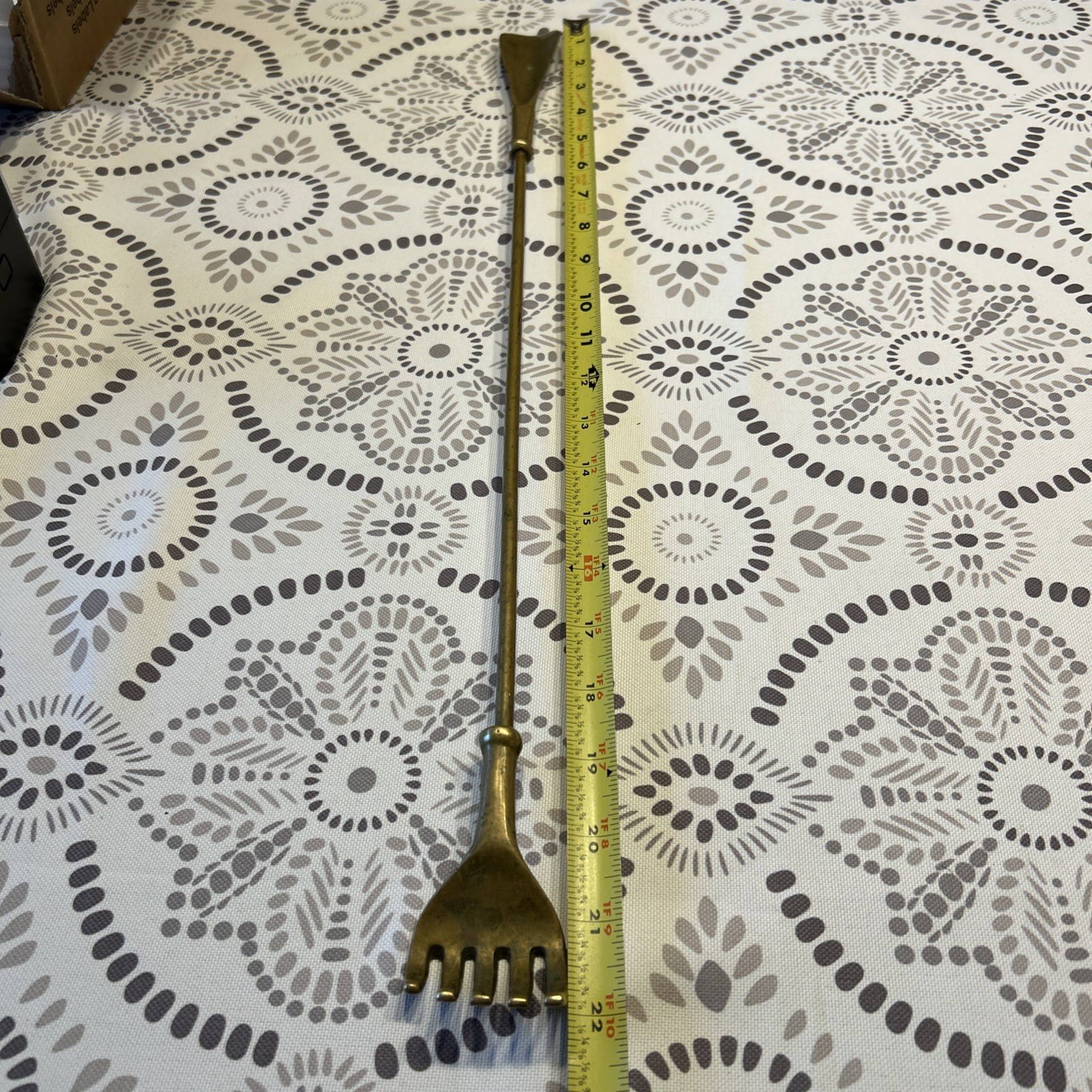 Vintage Brass Shoe Horn Back Scratcher Hand 22”