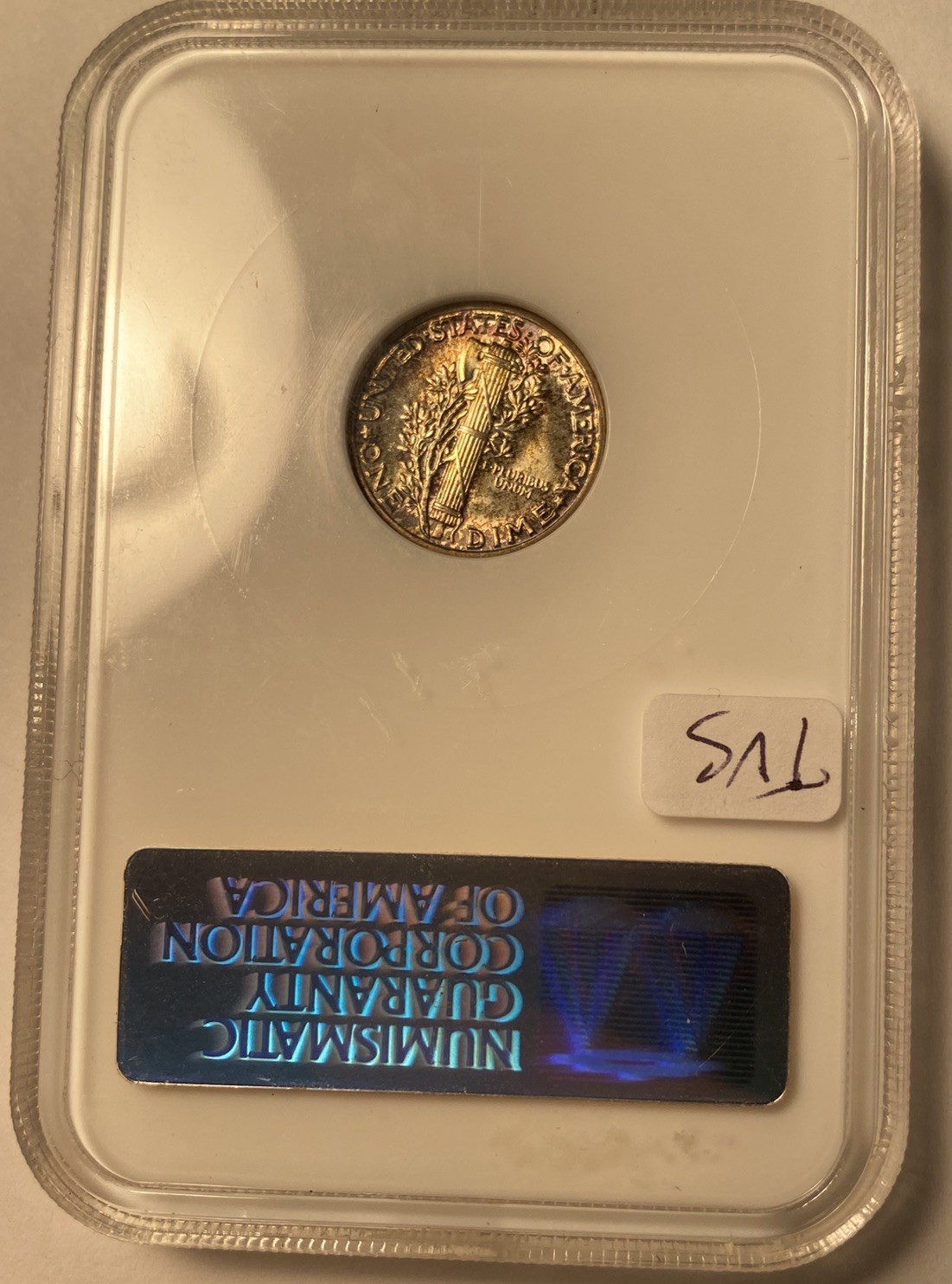 1935 Mercury Dime NGC MS67 Looks FB Old Fatty Holder Toned