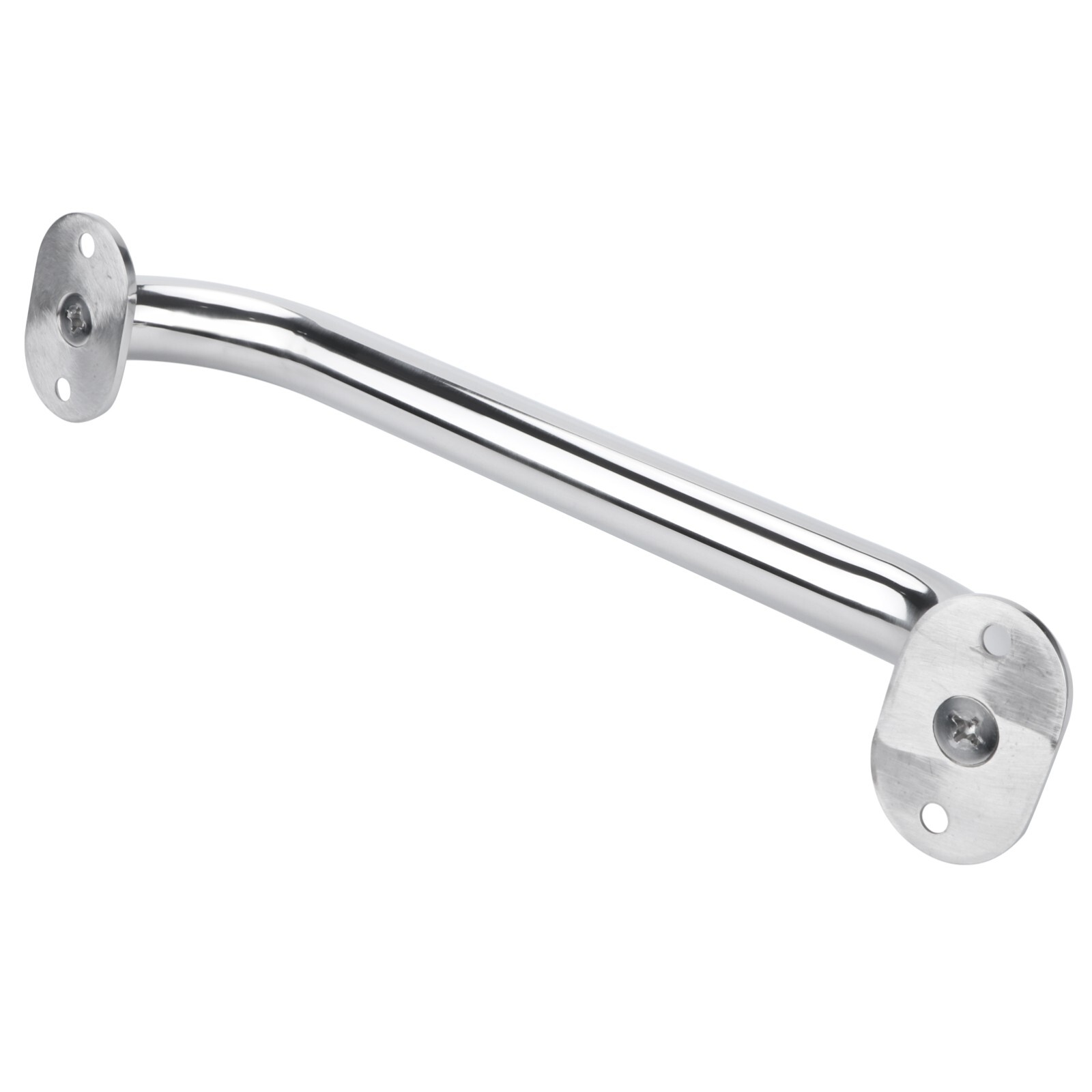 Pair Marine Boat Grab Handle Hand Rail with Flange & Stud - 12" Long Stainless