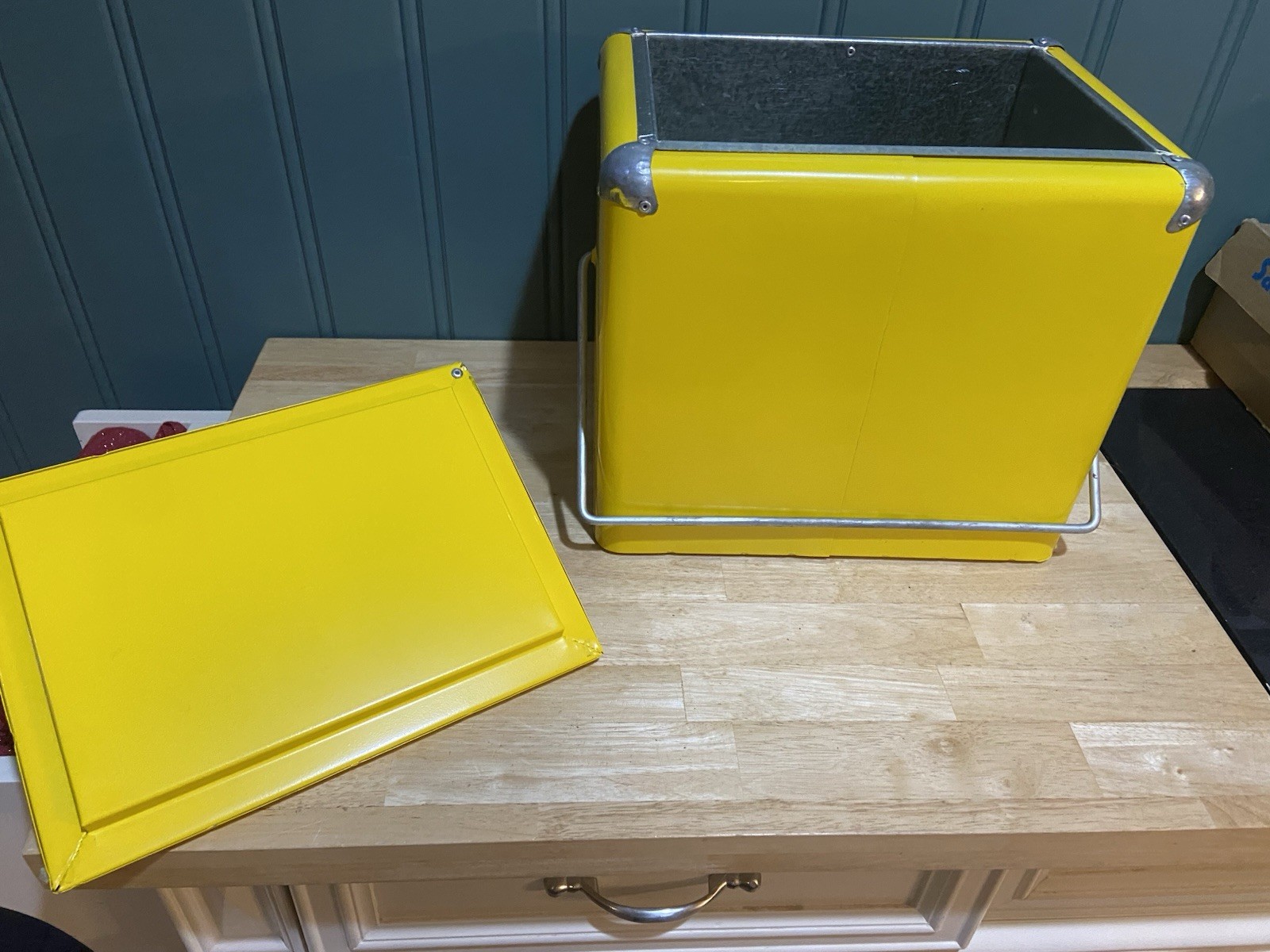 Topo Chico Cooler Metal Ice Chest Box Yellow Hard Seltzer Spiked Water Sparkling