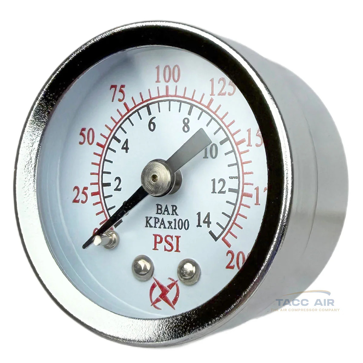 2 Pack 200 PSI Pressure Gauge Back Mount 1/8" NPT 1.5" Face Air, Water, Oil, Gas