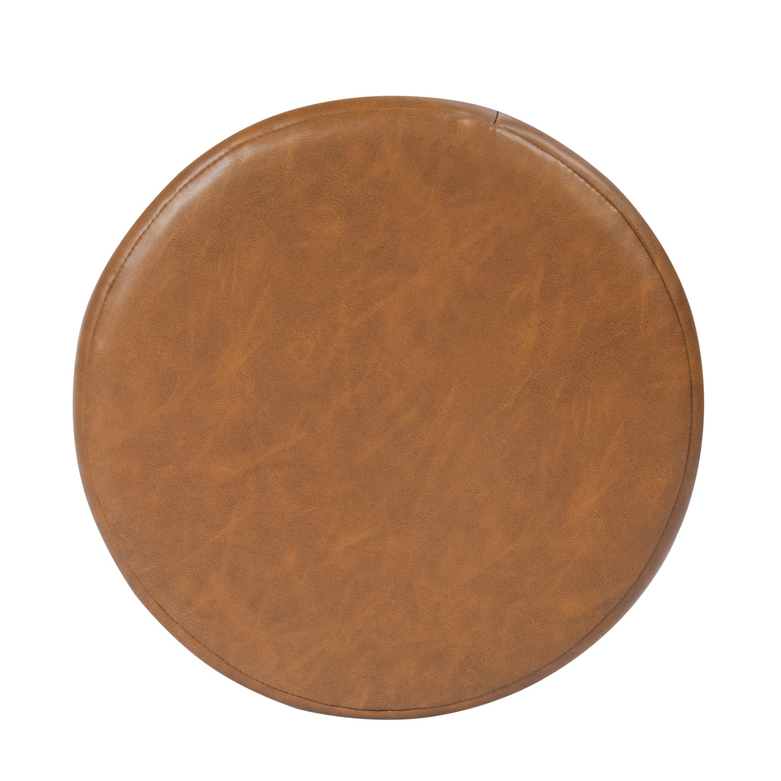 HomePop Upholstered Faux Leather Round Ottoman (No Lid, Seat Only) | HomePop ...