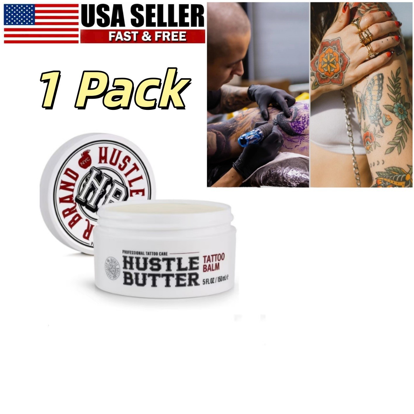 Hustle Butter Tattoo Aftercare 5oz Tattoo Balm Protects Rejuvenates Tattoos