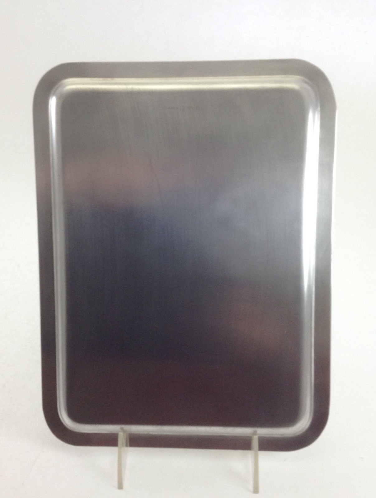 Silver Oblong Coffee Tray , Raw Edge/Plain. 11 in.