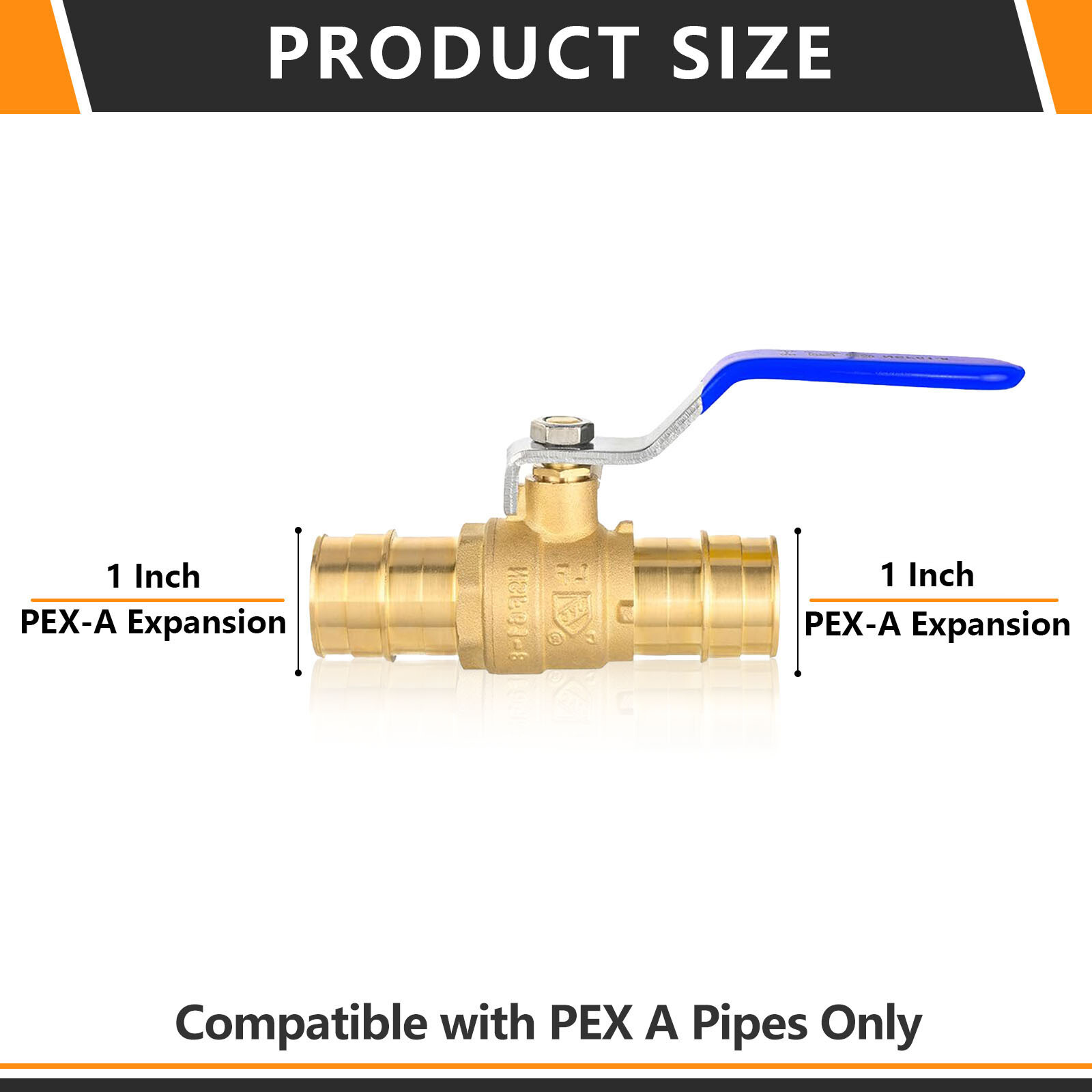 EFIELD Pex-A Expansion Ball Valve 1 to100 Pack 1",1/2", 3/4" Blue Level,LF Brass