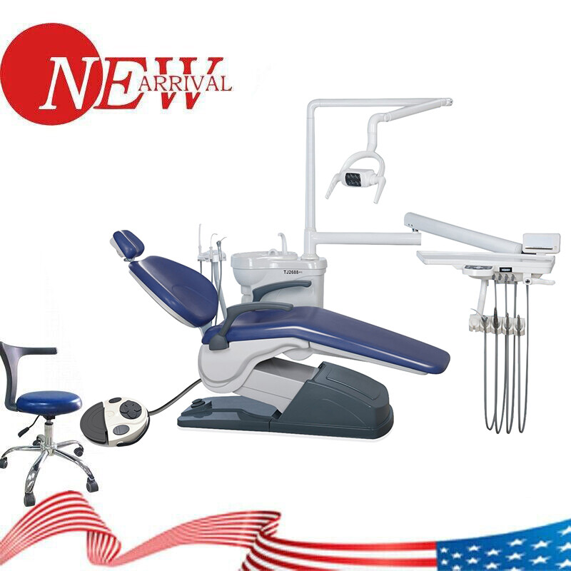Dental Unit Chair Hard Leather+Dentist Stool + DDS+ New Foot Pedal Unidad silla