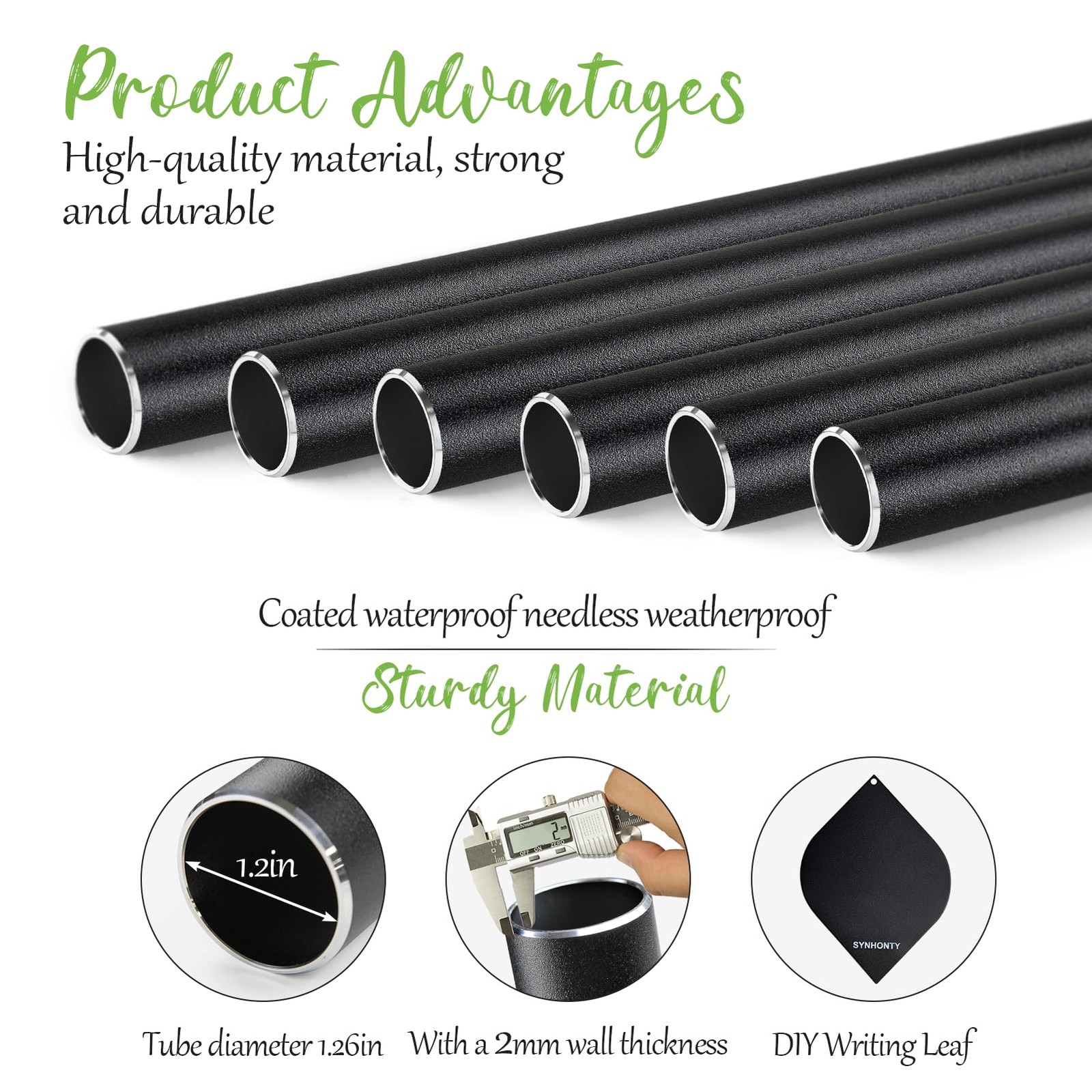 Large Wind Chimes for Outside Deep Tone,50" WindChimes Outdoors Unique Black