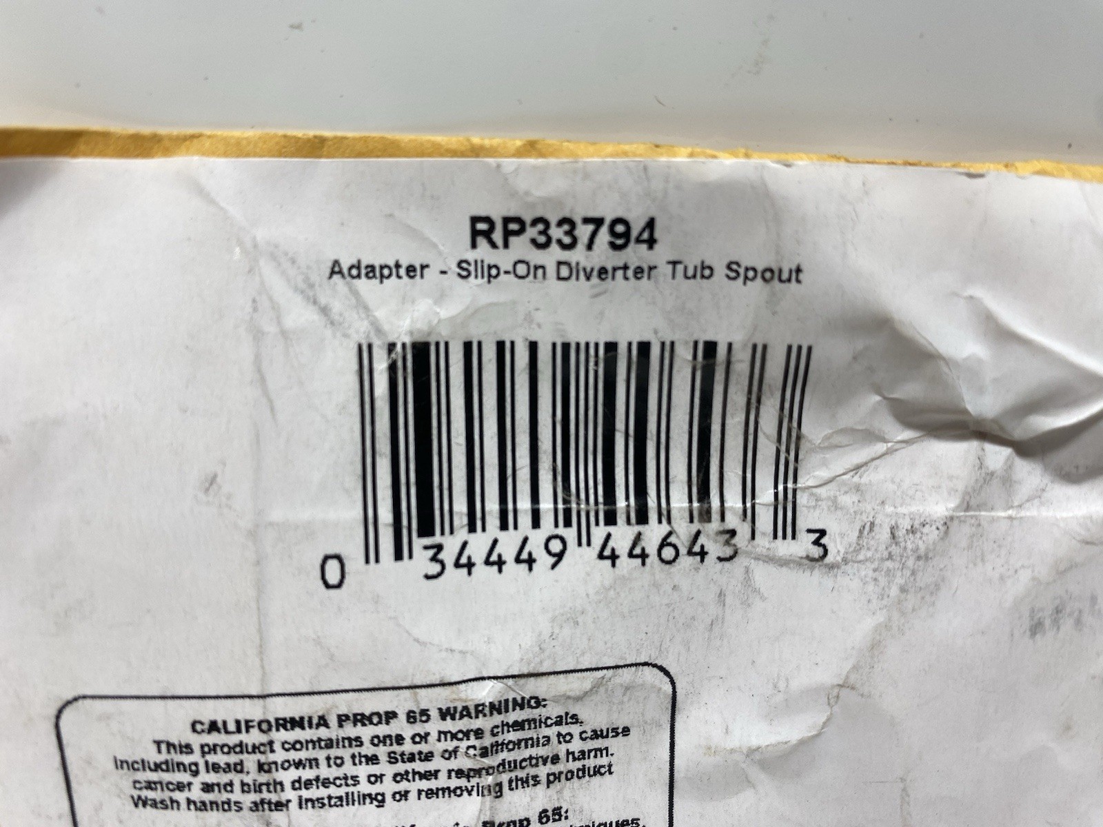 Delta RP33794 Brass Slip-On Diverter Tub Spout Adapter