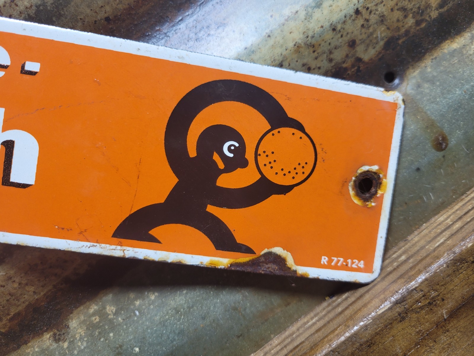 VINTAGE ORANGE CRUSH PORCELAIN SIGN ICE COLD COLA BEVERAGE SODA DRINK POP CRUSHY