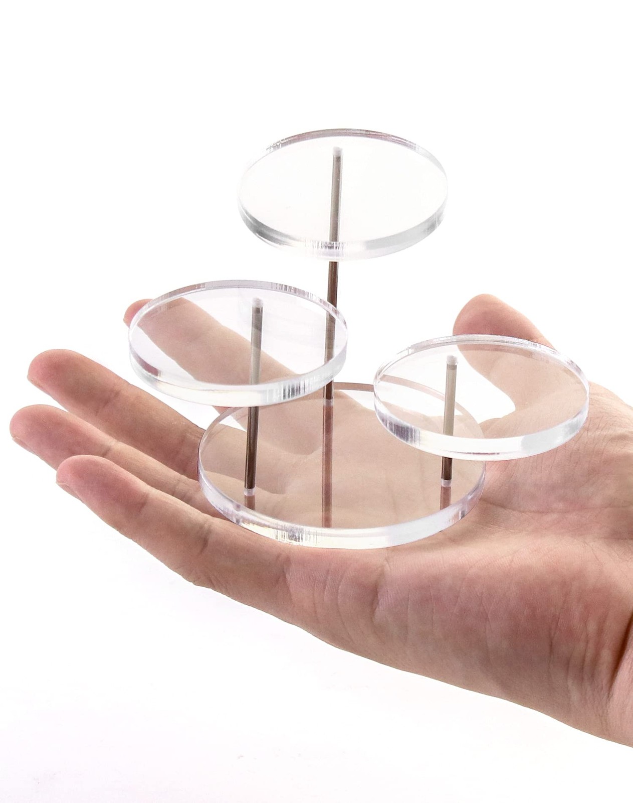 Round Acrylic Products Display Riser Stands, 3 Tier Jewelry Display Stands fo...