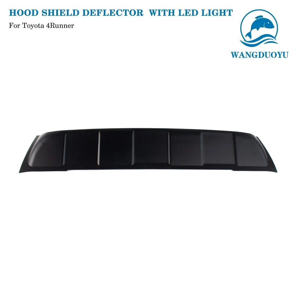 Hood Shield Protector for Toyota 4runner 2010-2024 with LED Lights (Matt Black)